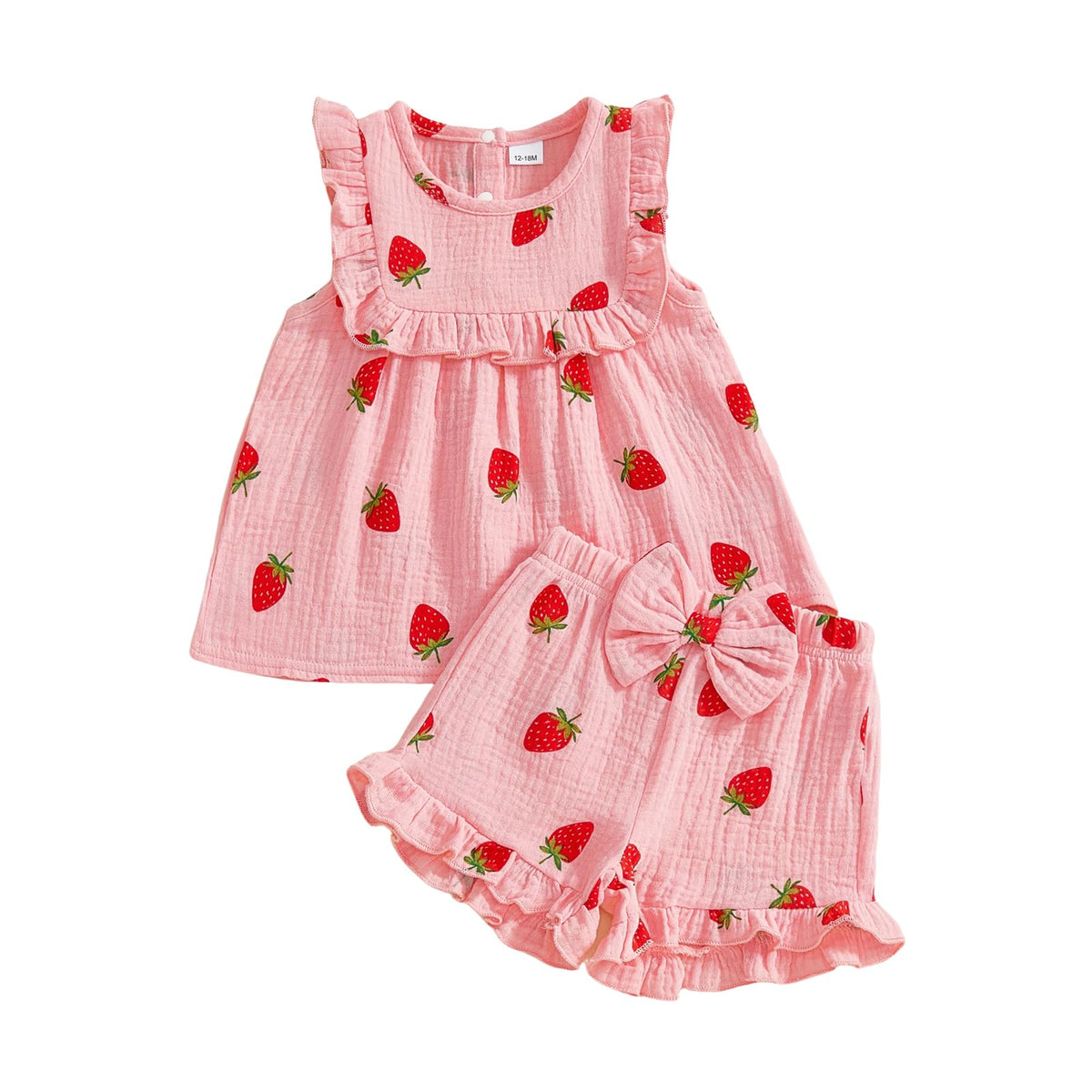 BemeyourBBs Summer Toddler Girl Clothes Baby Girl Ruffle Shirt Shorts Set