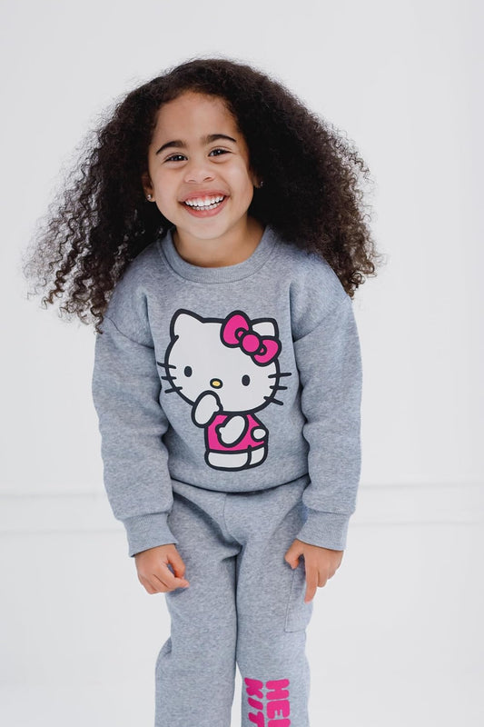Hello Kitty Girls' 2-Piece Sweatshirt and Joggers Set Toddler to Big Kid