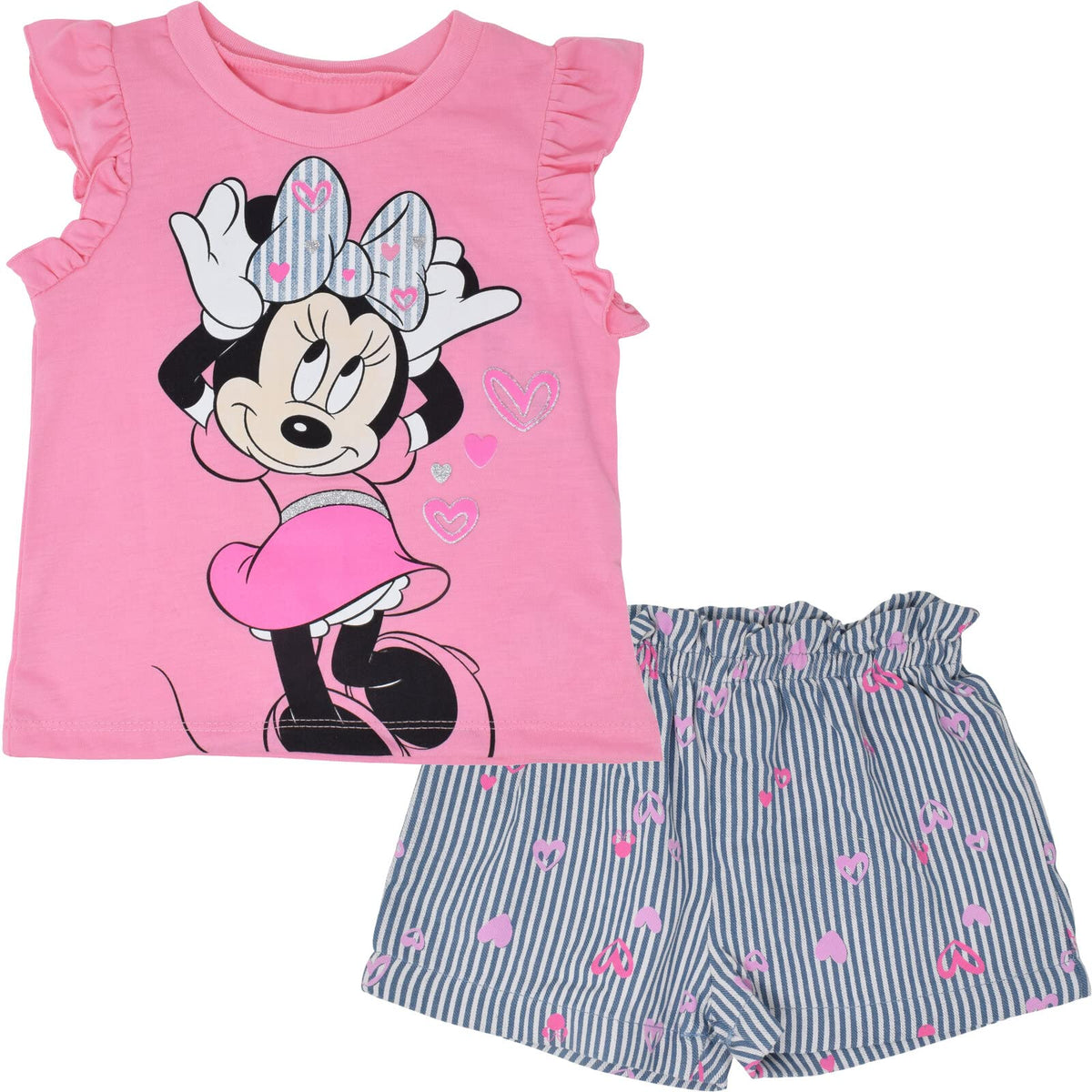 Disney Minnie Mouse Girls' 2-Piece Graphic T-Shirt and Shorts Set