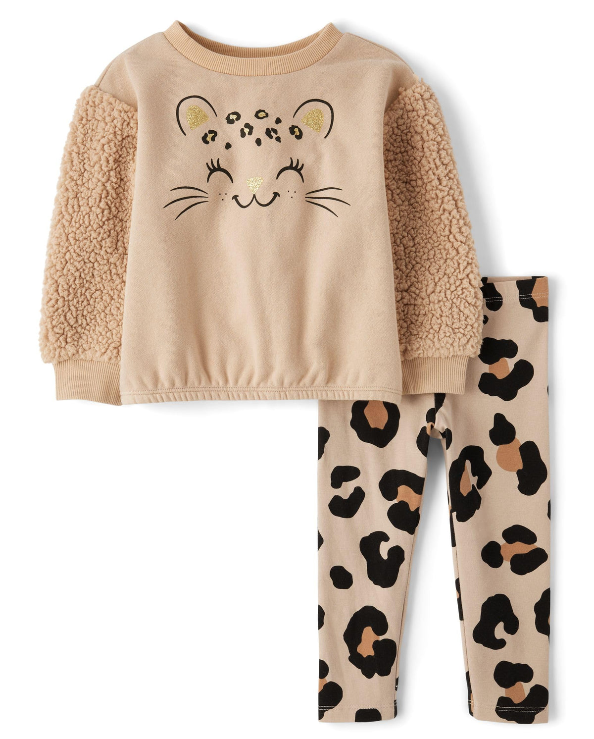The Children's Place Baby Girls' And Toddler Long Sleeve Active Shirt and Pant, 2 Piece Outfit