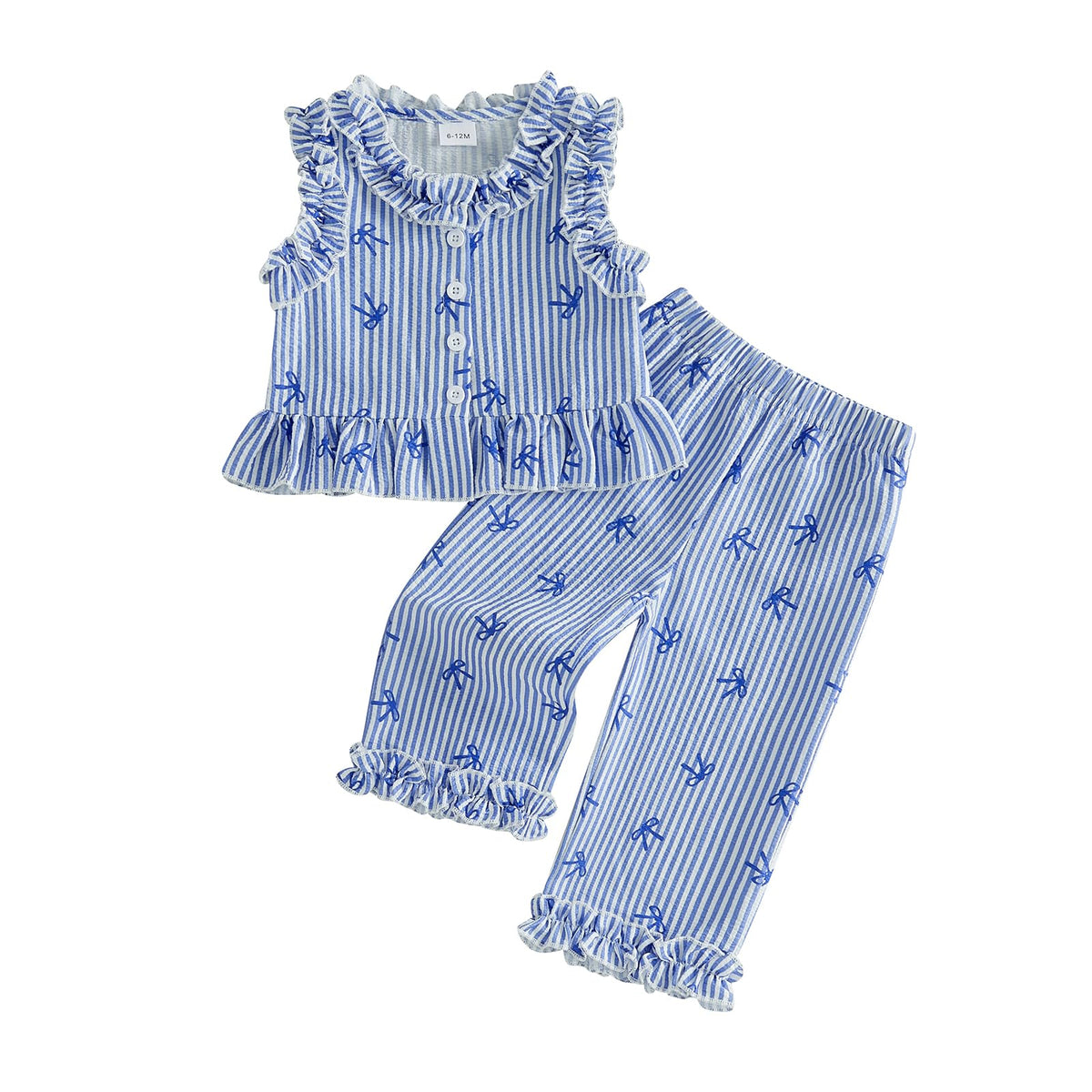 Kupretty Toddler Girl Clothes Ruffle Sleeveless Shirt Pants Set