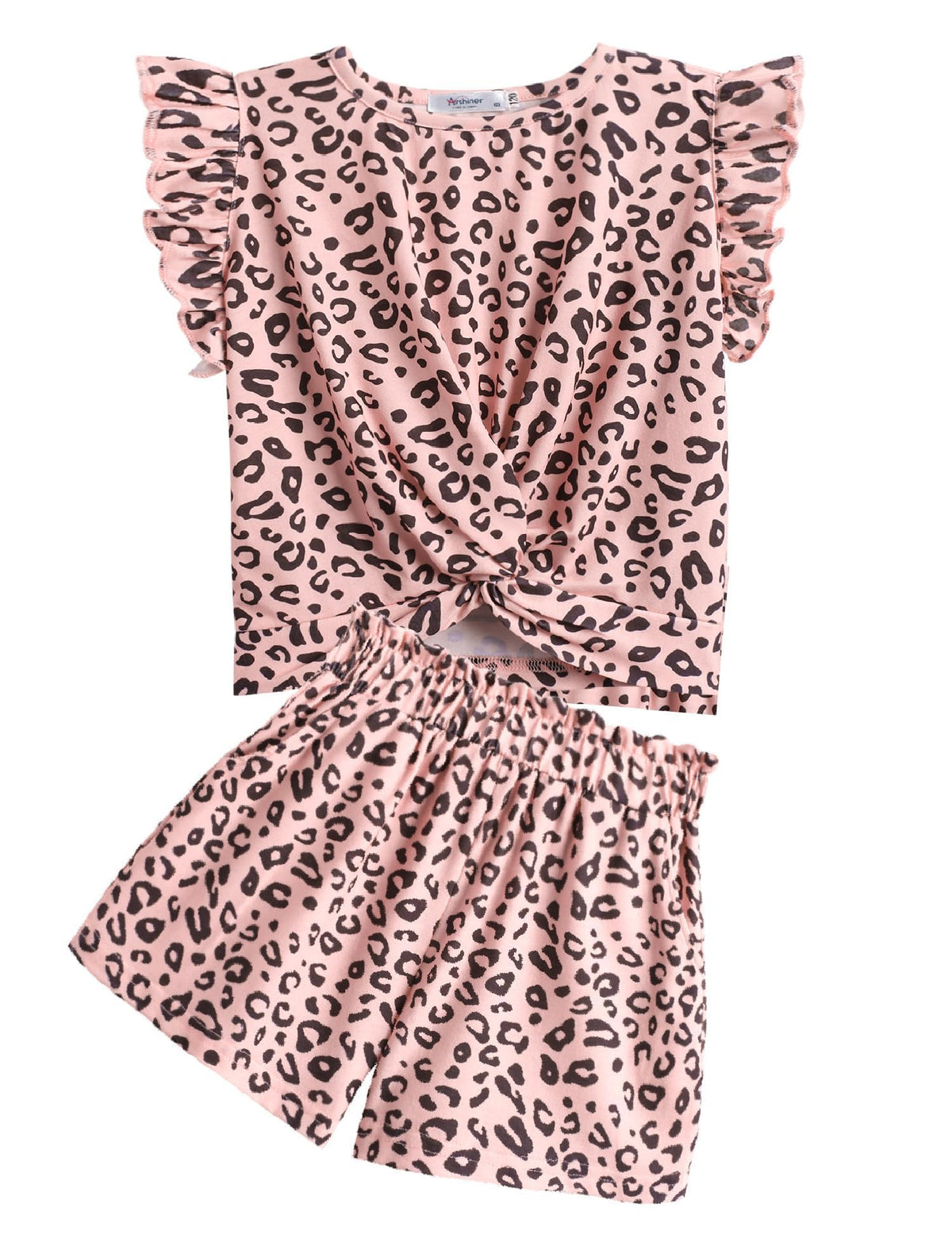 Arshiner Girls Summer Outfits 2 Piece Twist Front Top and Shorts Set