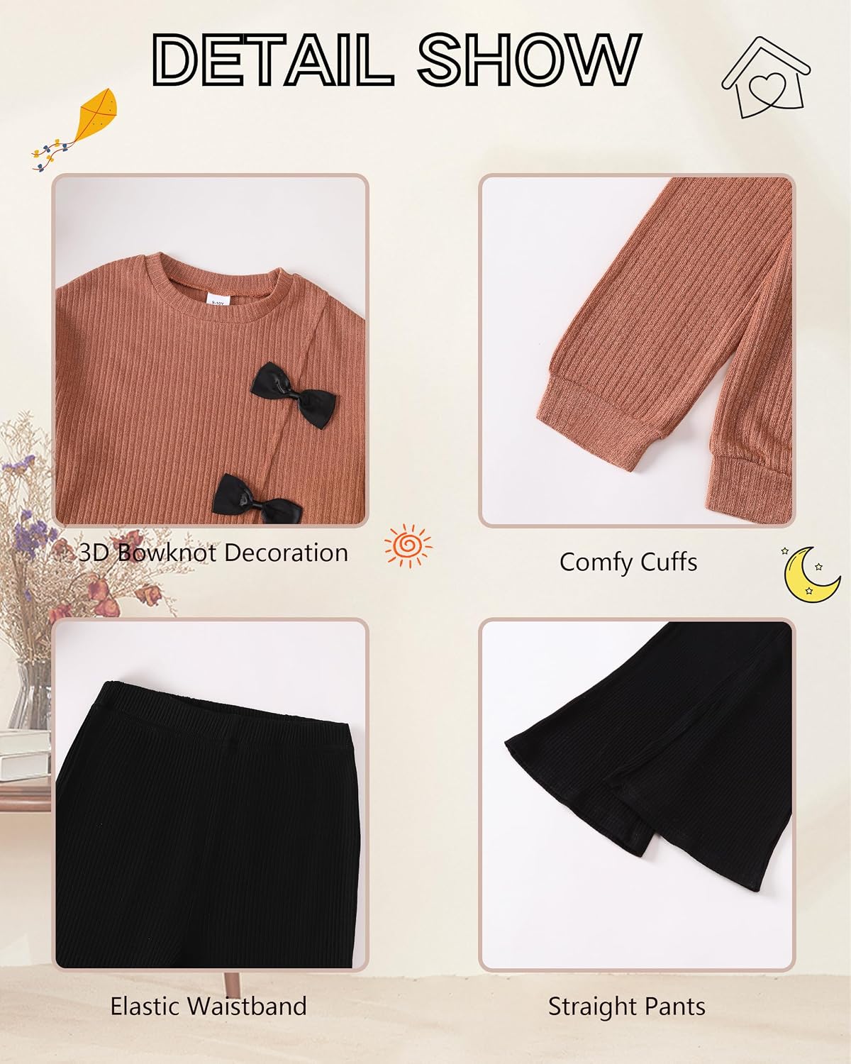 Girls Clothes 6-12Y Teen Girl Bow Outfits Kids Winter Clothing