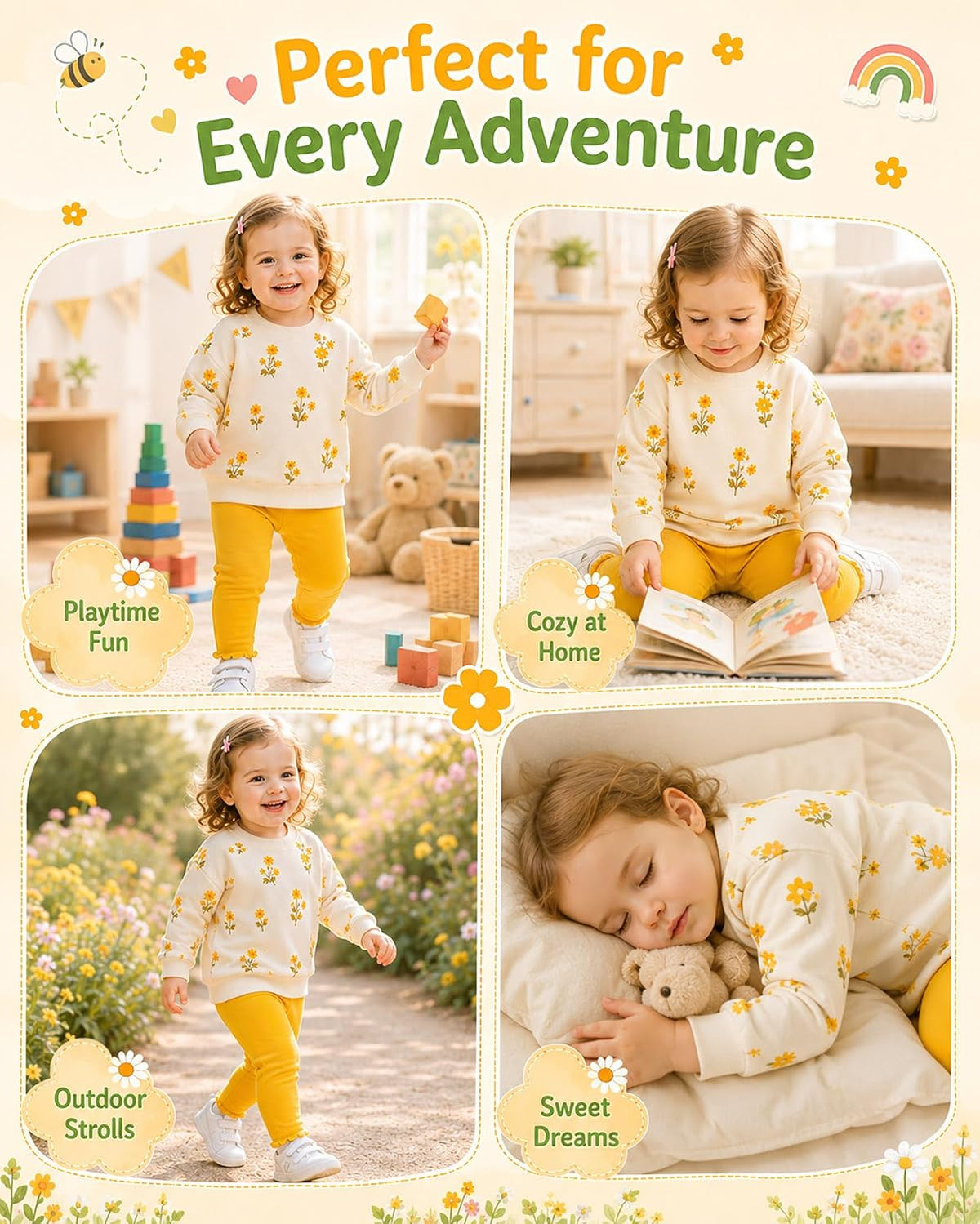 Baby Girl Clothes Baby Girl Outfits Sweatshirt Pants Set Long Sleeve Floral Print 6 12 18 24 Months 2T 3T