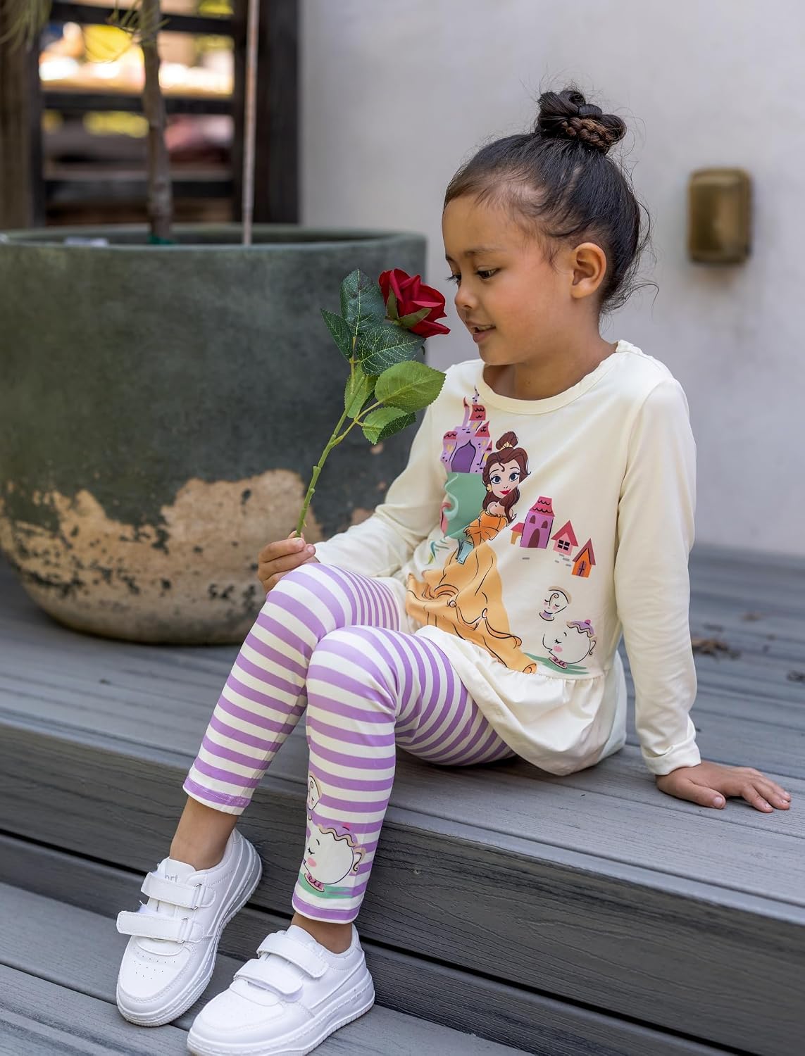 Disney Toddler Girls Clothes Long Sleeve Shirt Leggings 2pcs Outfits Set