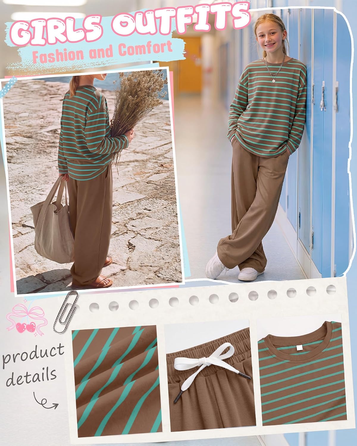 Girls 2 Piece Outfits Oversized Matching Set