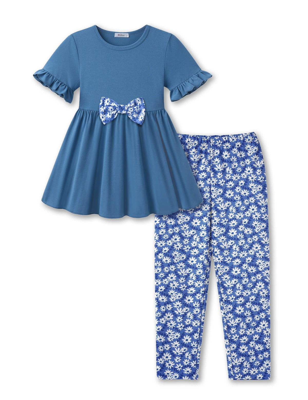 Arshiner Girls Clothes 2 Piece Outfit Toddler Cute Ruffled Top Leggings Set