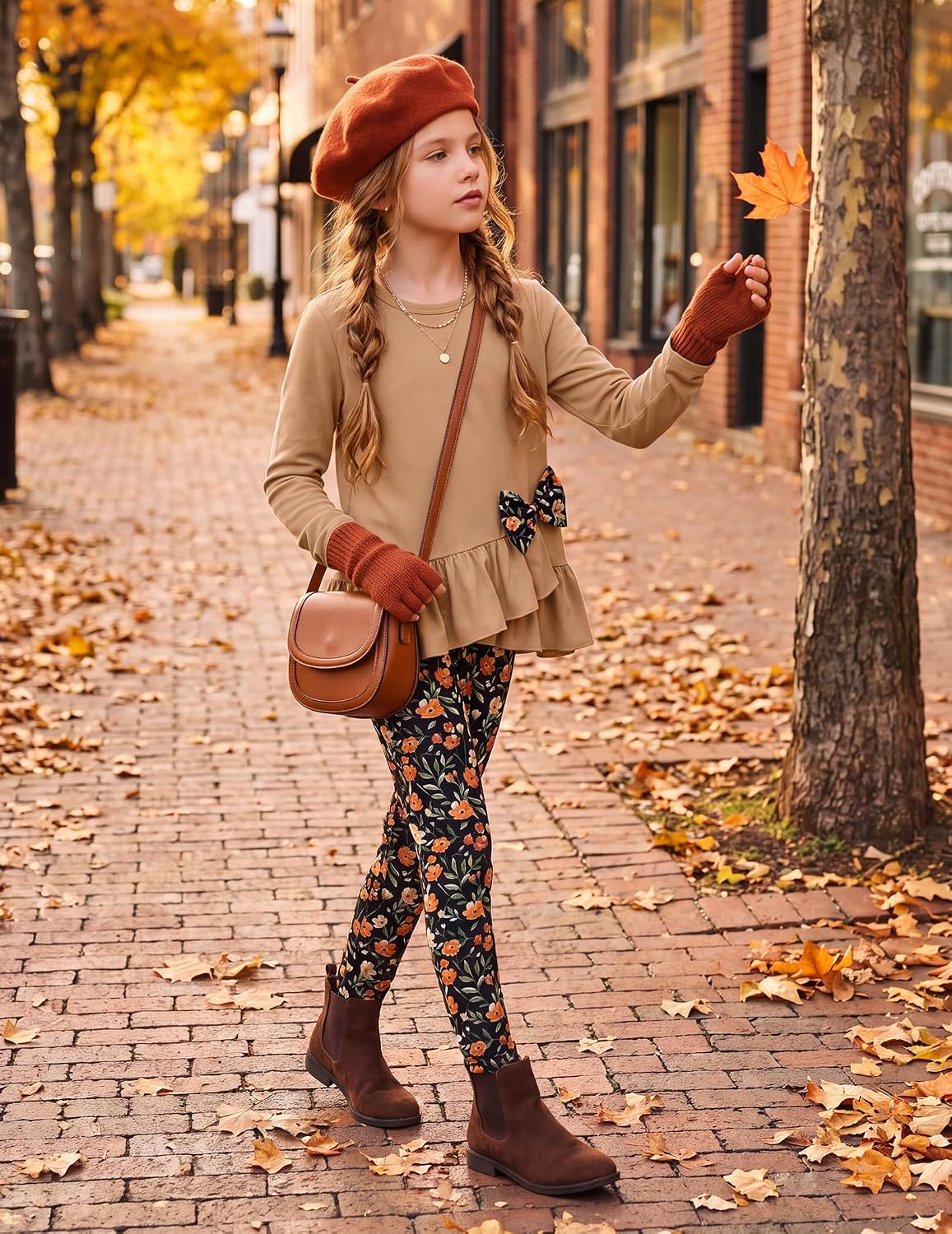 Arshiner Toddler Girl Clothes Fall Outfit Long Sleeve Tops Leggings Set