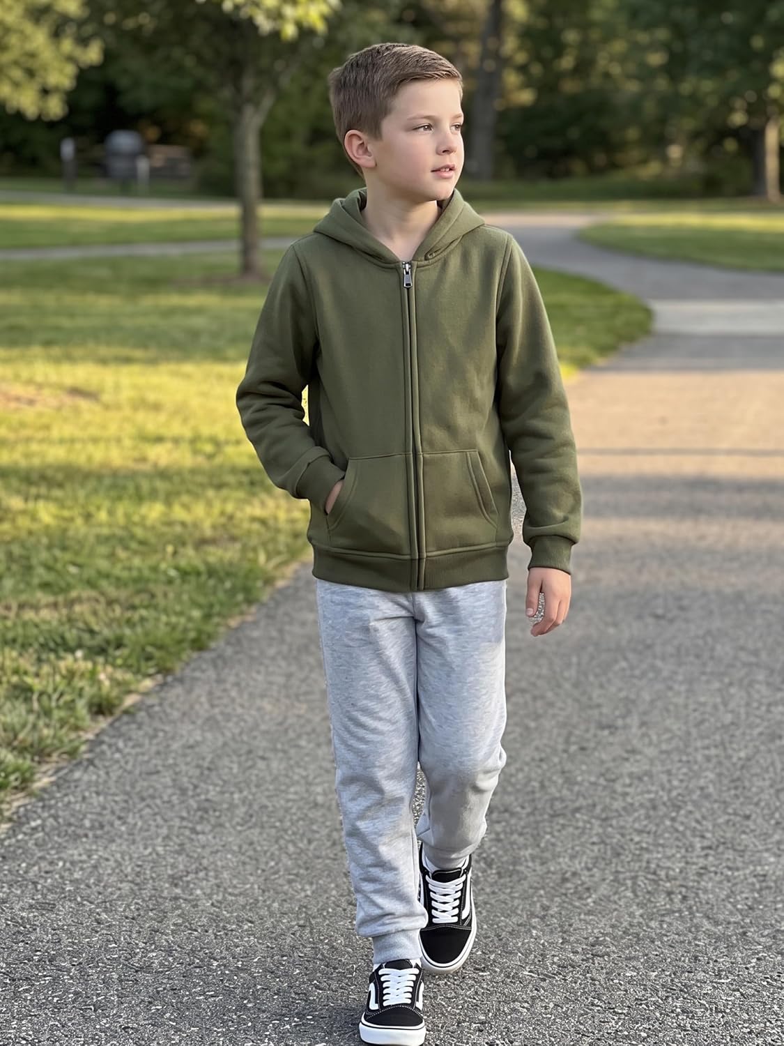 Boys Hoodies 3 Pack Cotton Fleece Pullover & Zip Up Hoodie for Kids