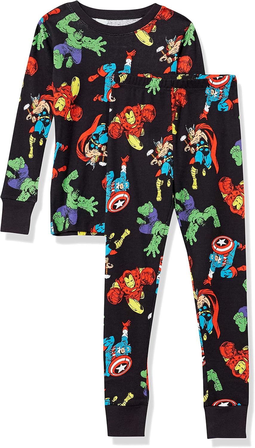 Amazon Essentials Disney | Marvel | Star Wars Boys and Toddlers' Snug-Fit Cotton Pajamas Sleepwear Sets for Toddler