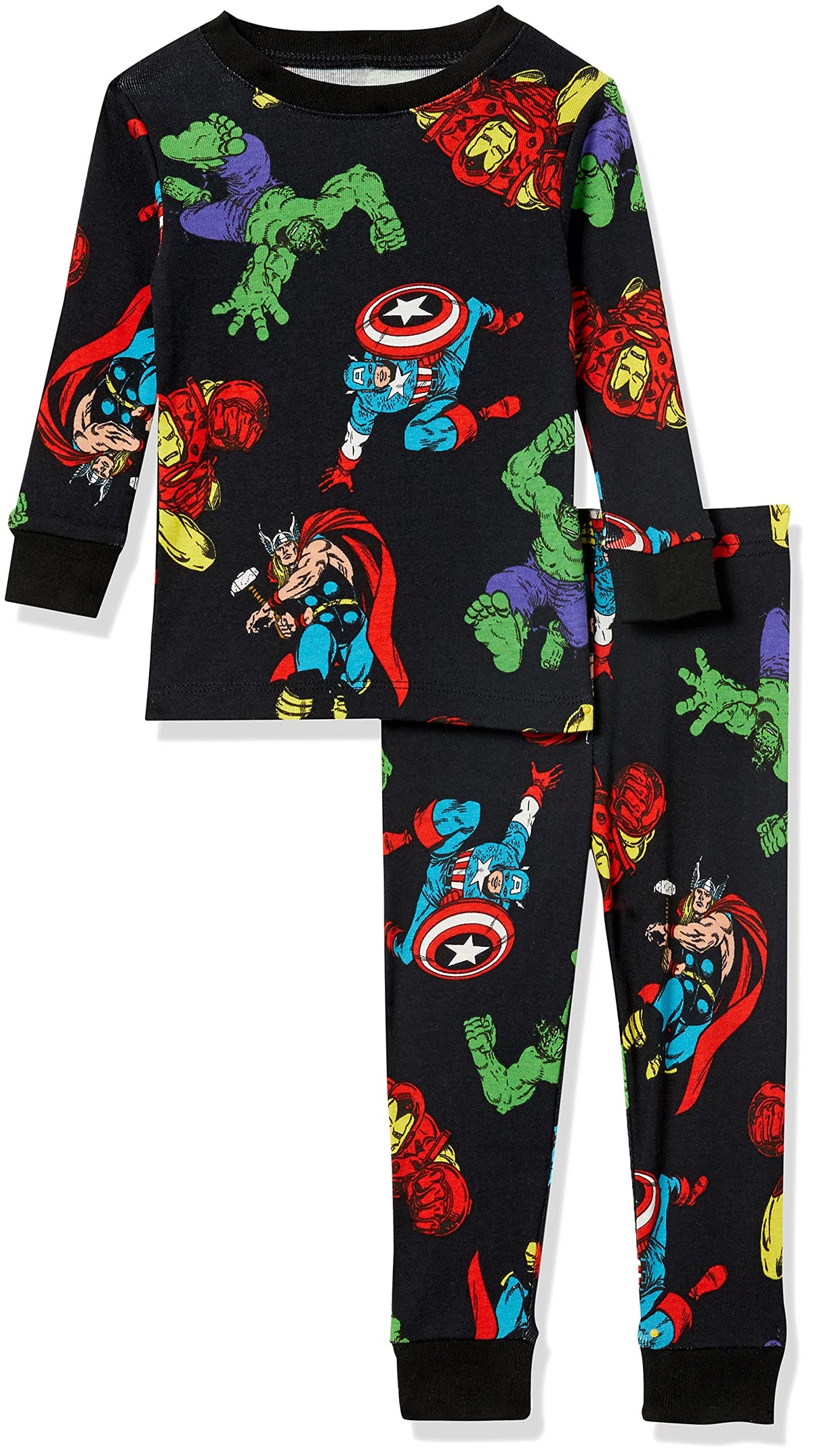 Amazon Essentials Disney | Marvel | Star Wars Boys and Toddlers' Snug-Fit Cotton Pajamas Sleepwear Sets for Toddler