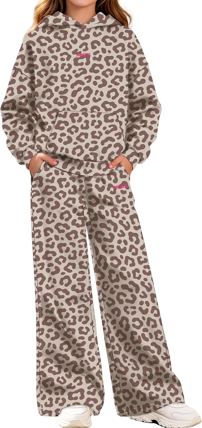 MIGU Girls Clothes 2-Piece Fall Winter Hoodie and Sweatpants Set 6-12 Years