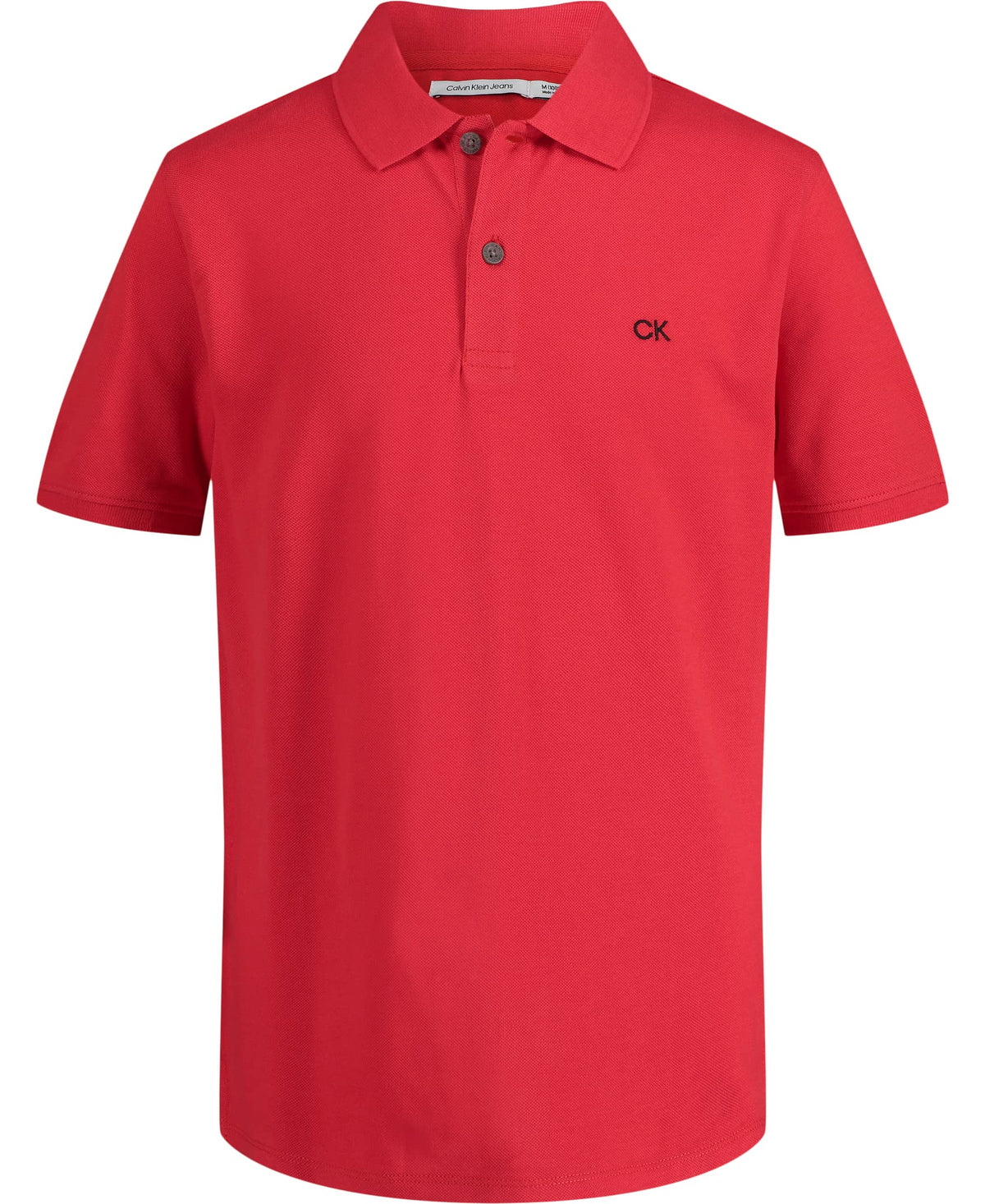 Calvin Klein Boys Short Sleeve Micro Pique Solid Polo, Button Closure, Soft & Comfortable
