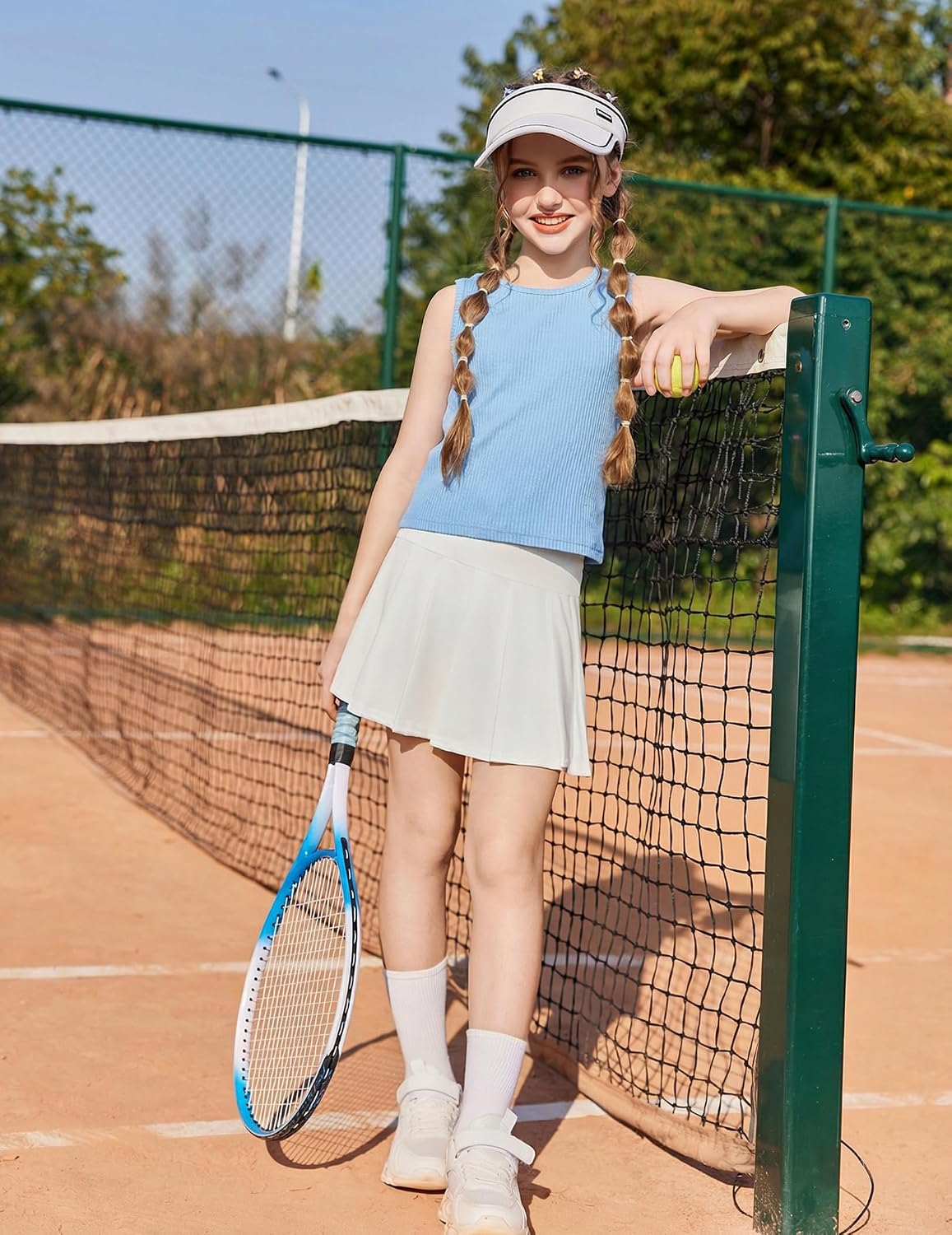 Arshiner Girls Summer 2 Piece Outfits Sleeveless Rib Knit Tops and Shorts