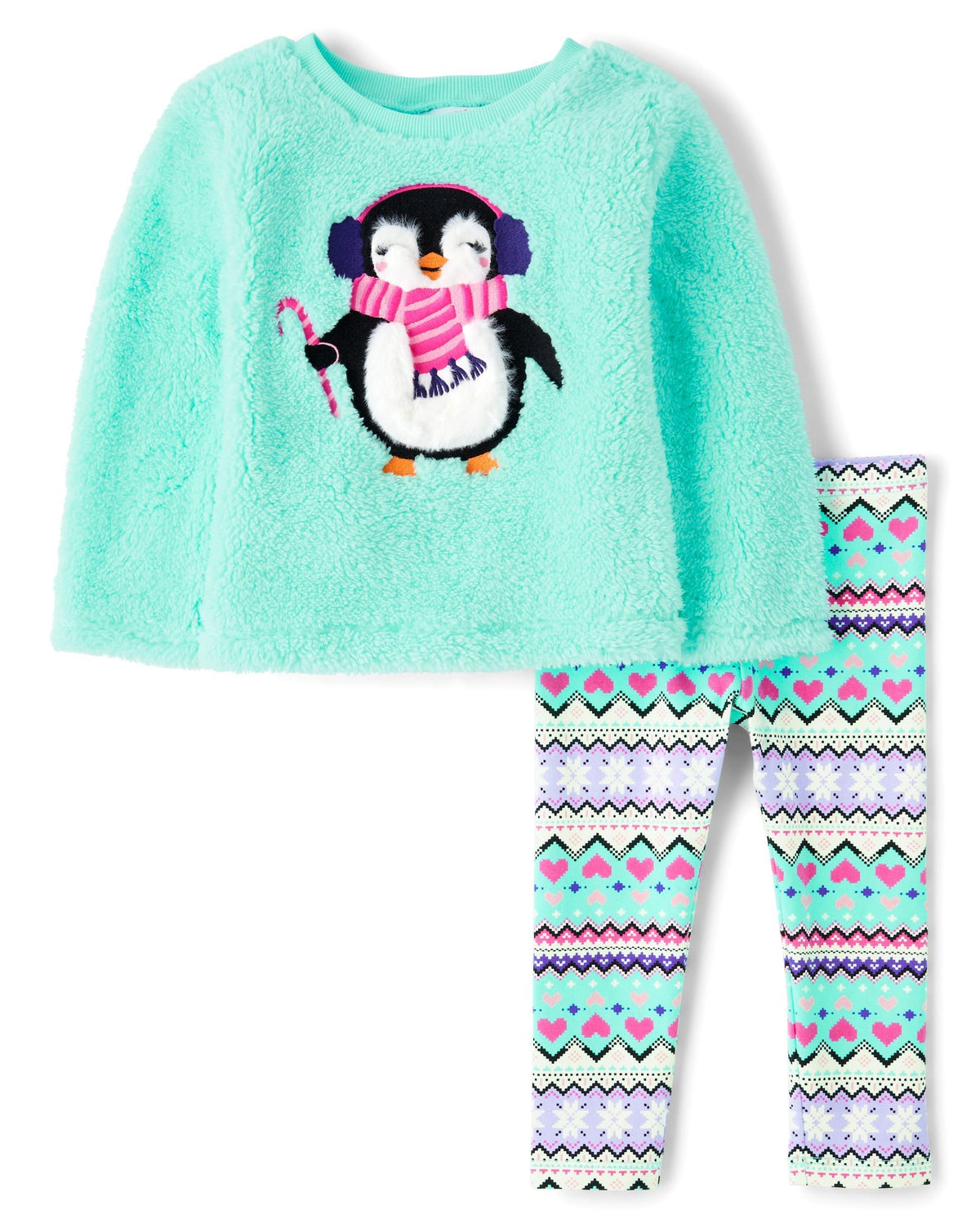 The Children's Place Baby Girls' And Toddler Long Sleeve Active Shirt and Pant, 2 Piece Outfit