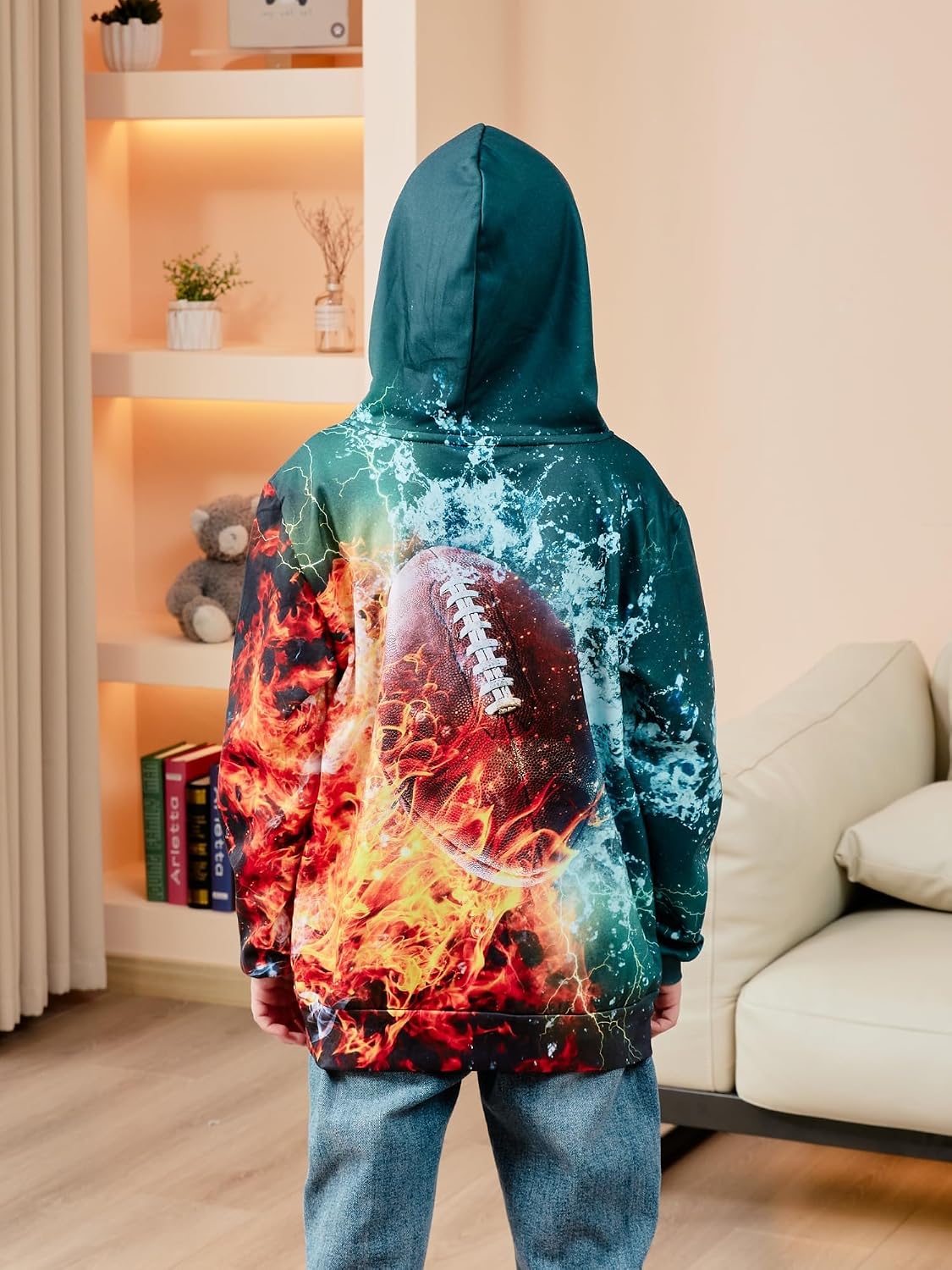 Idgreatim Boys Girls Hoodies Kids 3D Graphic Hooded Sweatshirts size 6-16