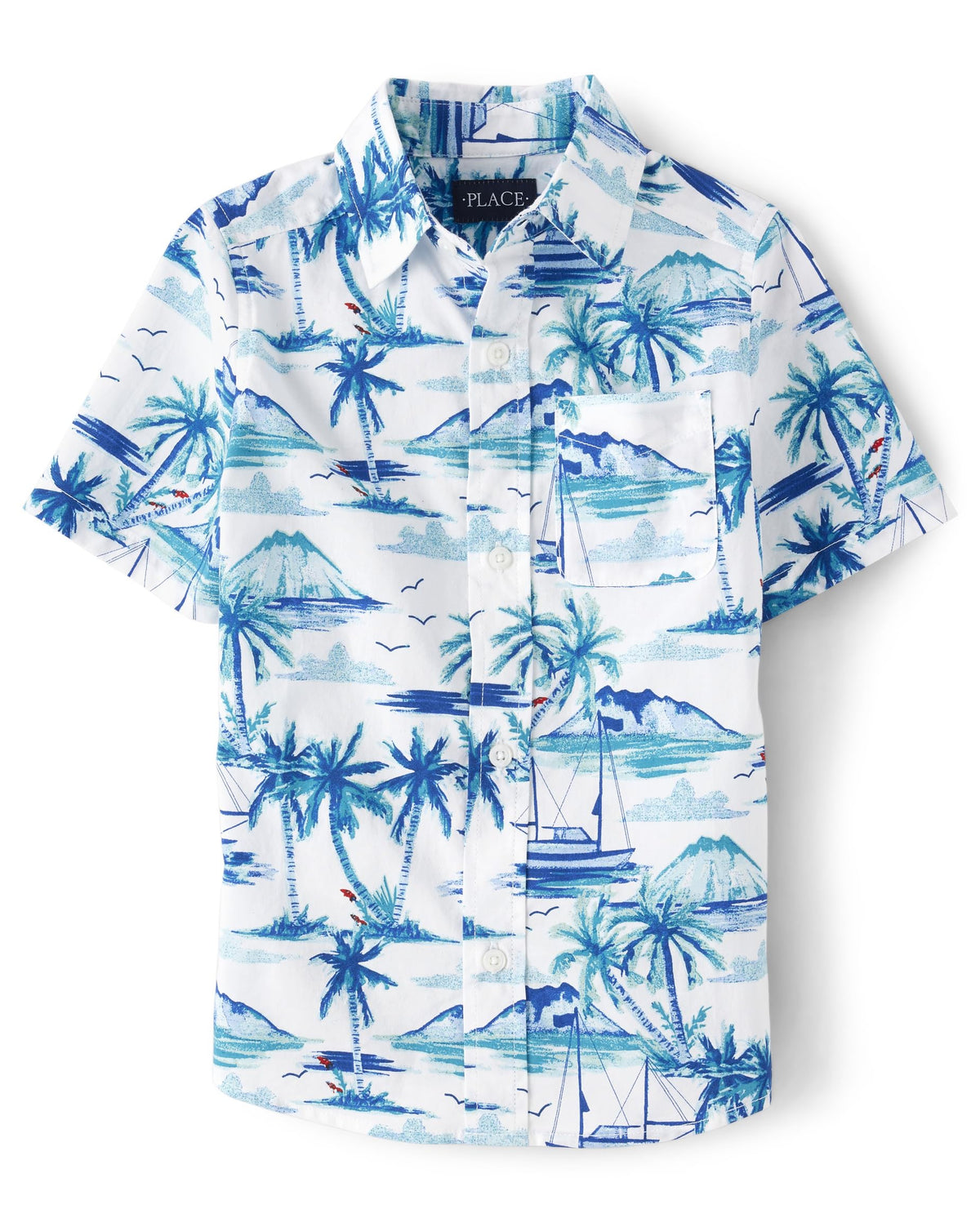 The Children's Place boys Short Sleeve Button Up Shirt