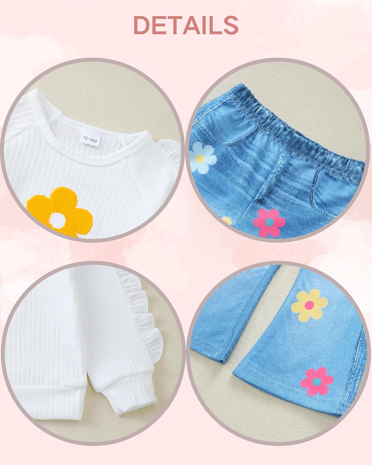 Renotemy Toddler Baby Girl Clothes Fall Winter Outfits Gifts 12Months-5T