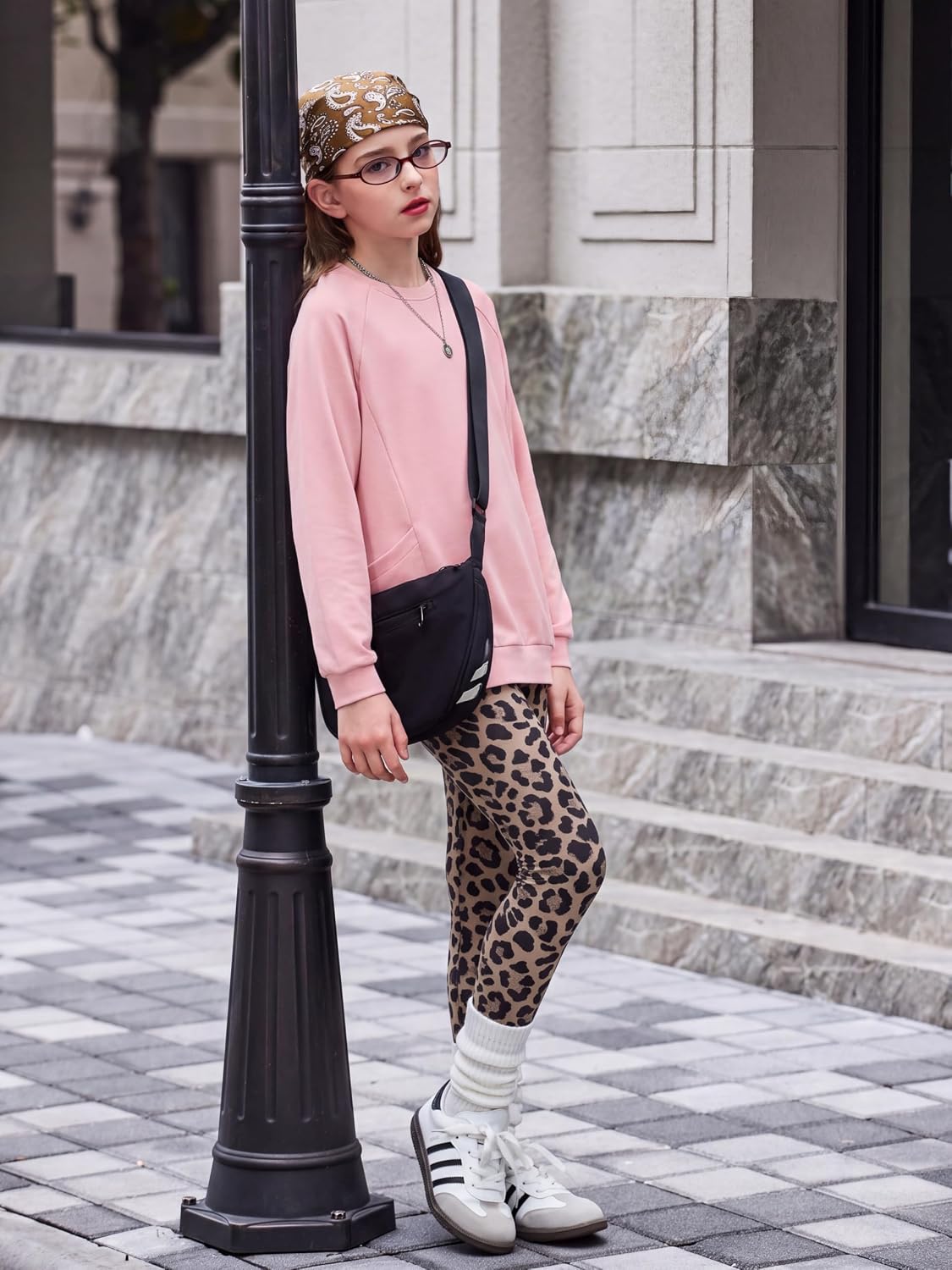 Arshiner Girls 2 Piece Outfits Long Sleeve Raglan Top with Pockets and Slim Fit Pants Daily Wear Set for 6-14Y