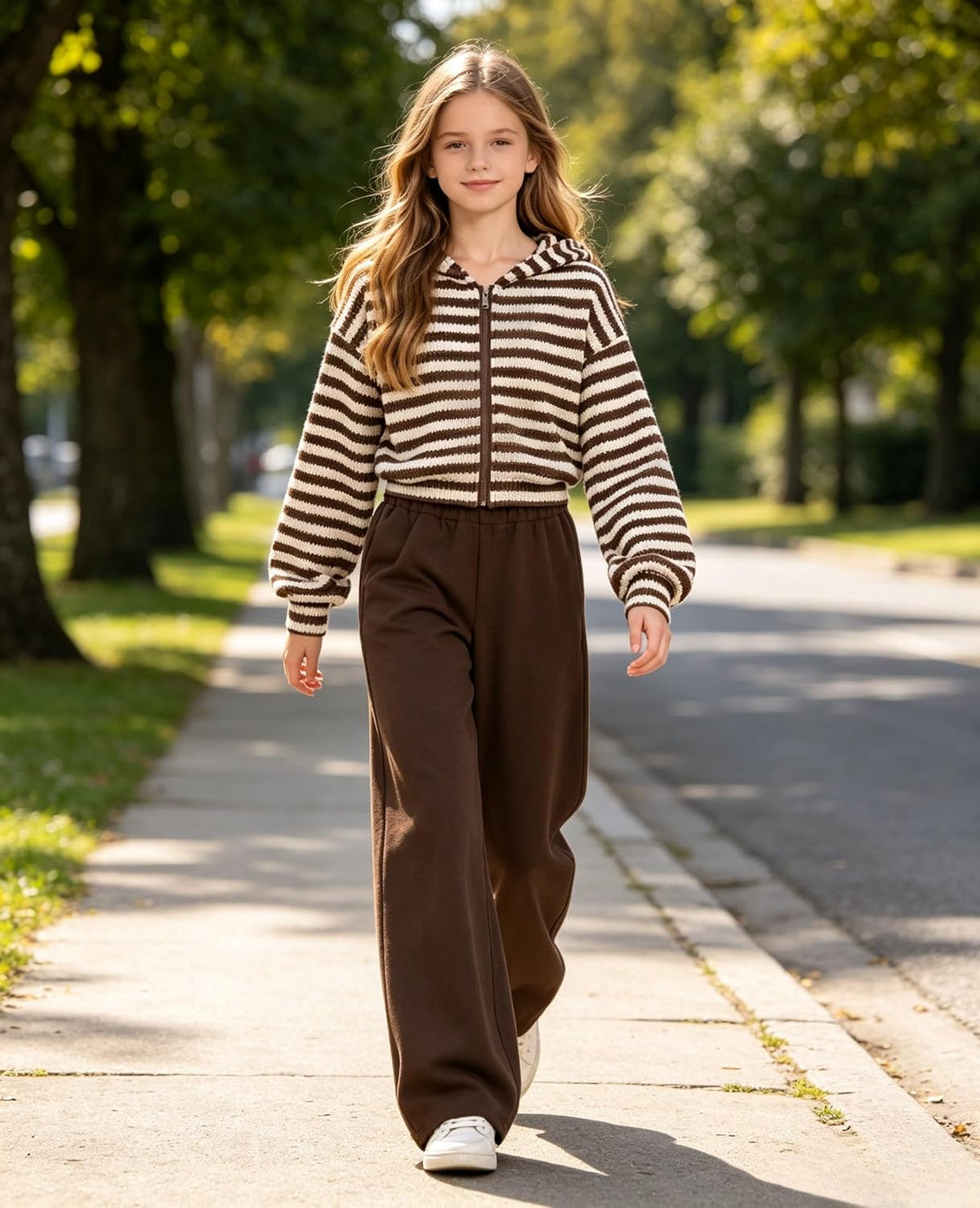 Girls 2 Piece Outfit Tween Girls Fashion Clothes Set Long Sleeve + Comfortable Pants Outfits 9-16 Years