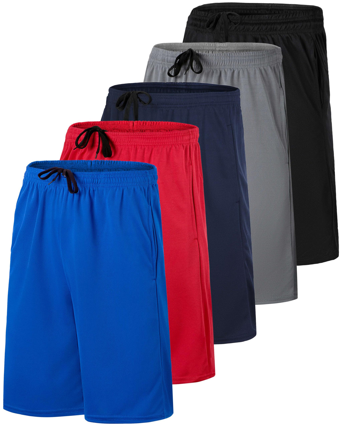 5 Pack Boys' Mesh Athletic Shorts Basketball Kids Soccer Sports Pockets