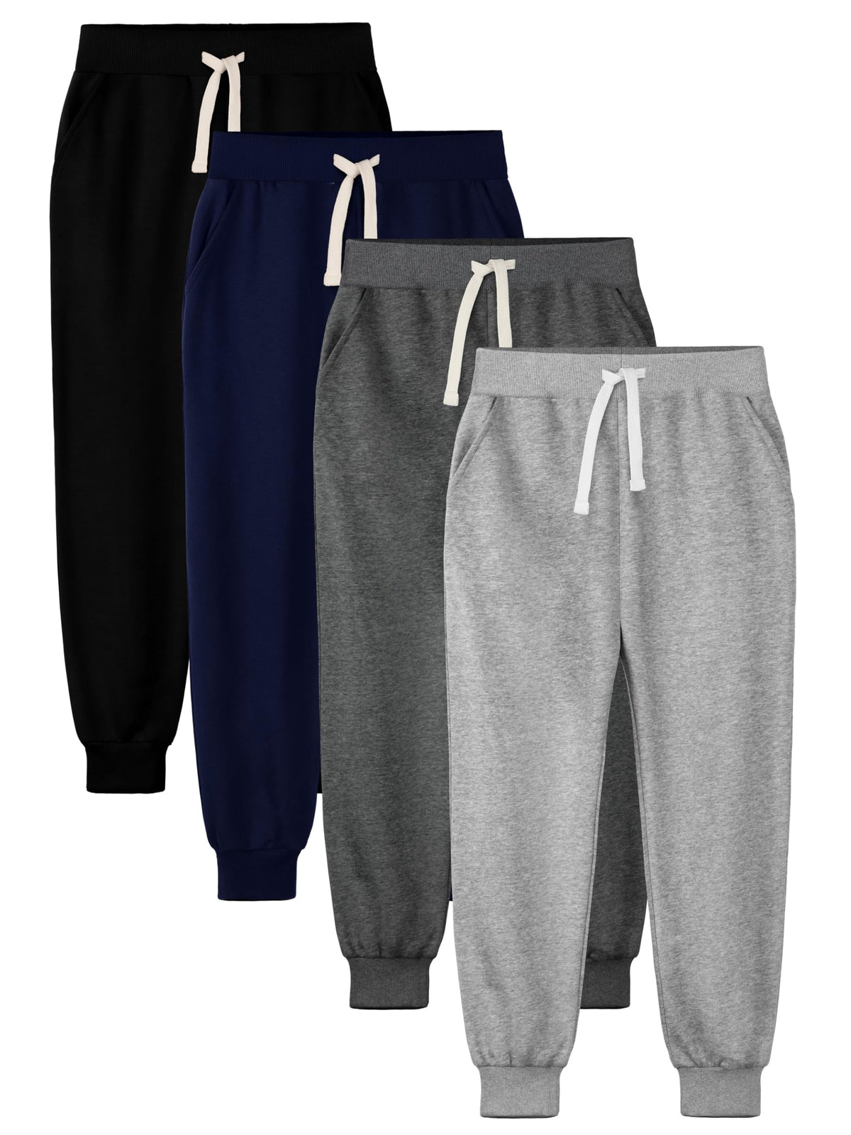 4 Pack Boys Sweatpants Boys Joggers Cotton Kids Youth Athletic Pants Pocket