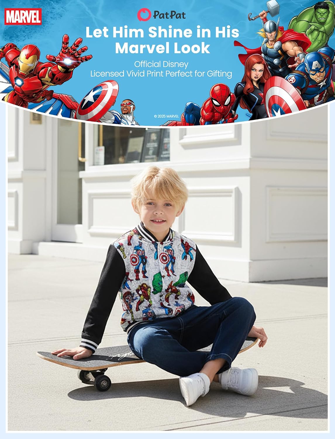 Disney Bomber Jacket Spider Man Marvel Toy Story Cars Varsity Cardigan2-13Y