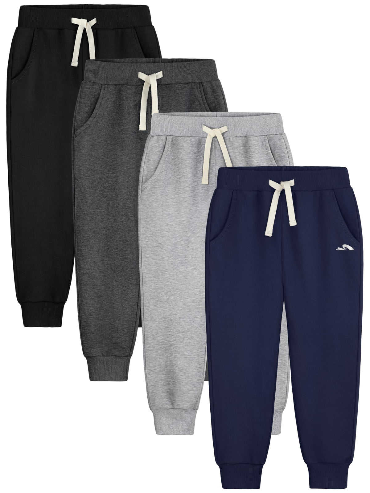 4 Pack Boys Sweatpants Kids Joggers Cotton Athletic Youth Pants for 5-16Y
