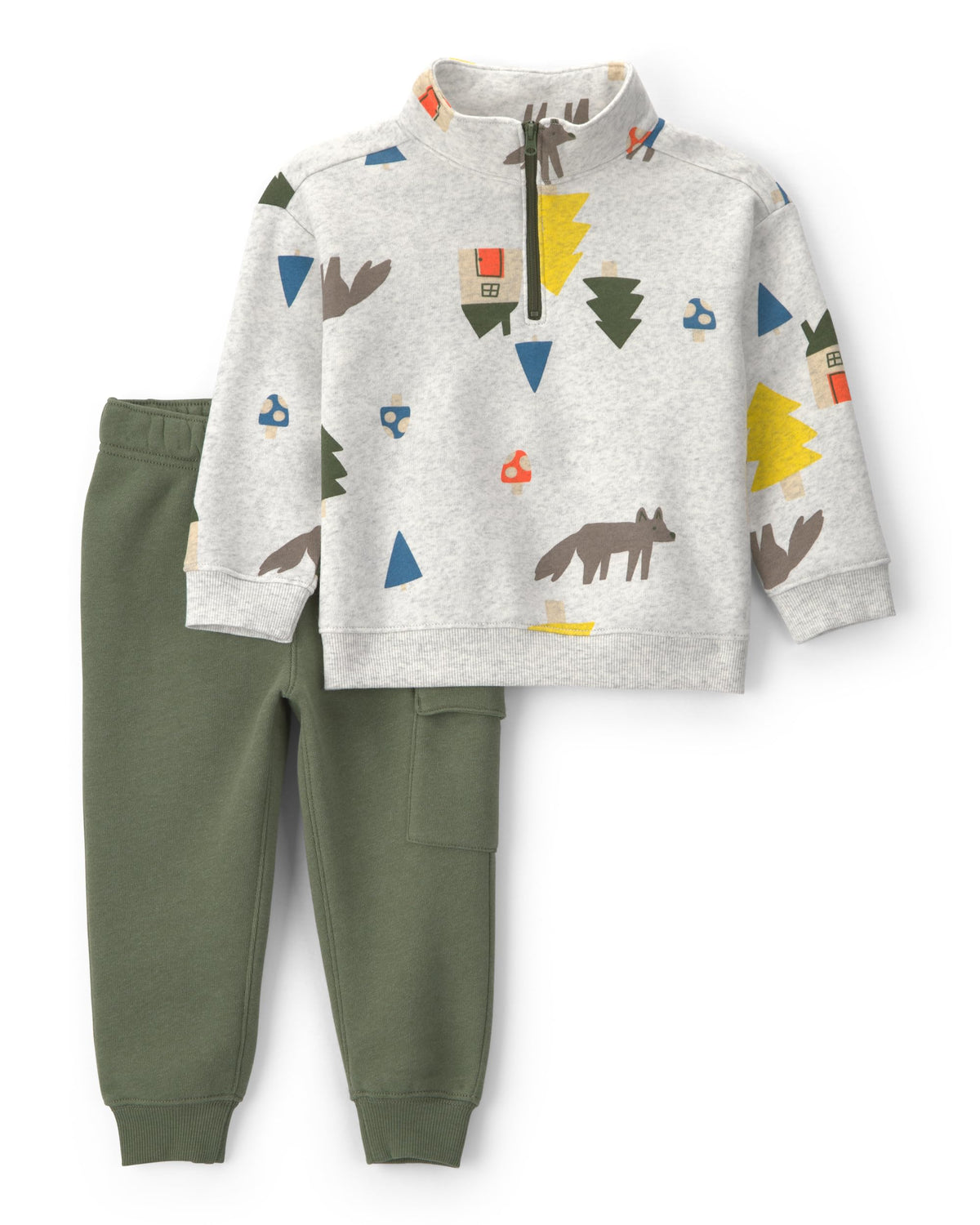 Carter's Baby Boys' 2-piece Pant Set Navy Blue Grey Little Champ Print