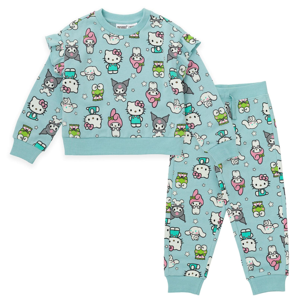 Hello Kitty Girls' 2-Piece Sweatshirt and Joggers Set Toddler to Big Kid