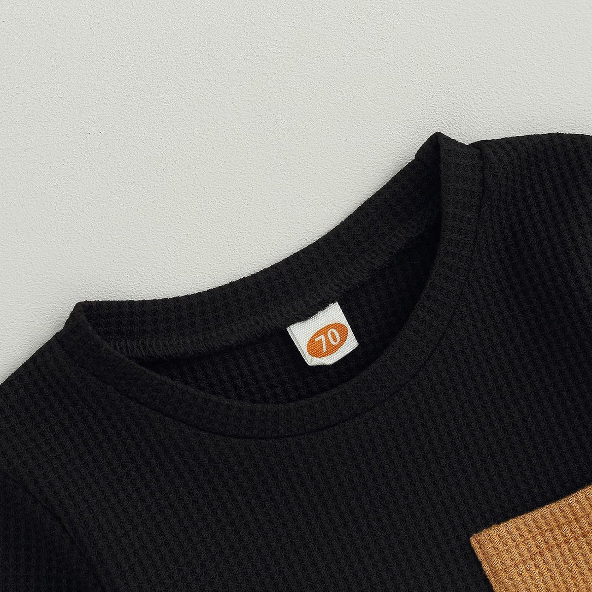 Toddler Baby Boy Fall Outfit Long Sleeve Crew Neck Contrast Color Sweatshirt Top Pant Cute Newborn Infant Waffle Clothes