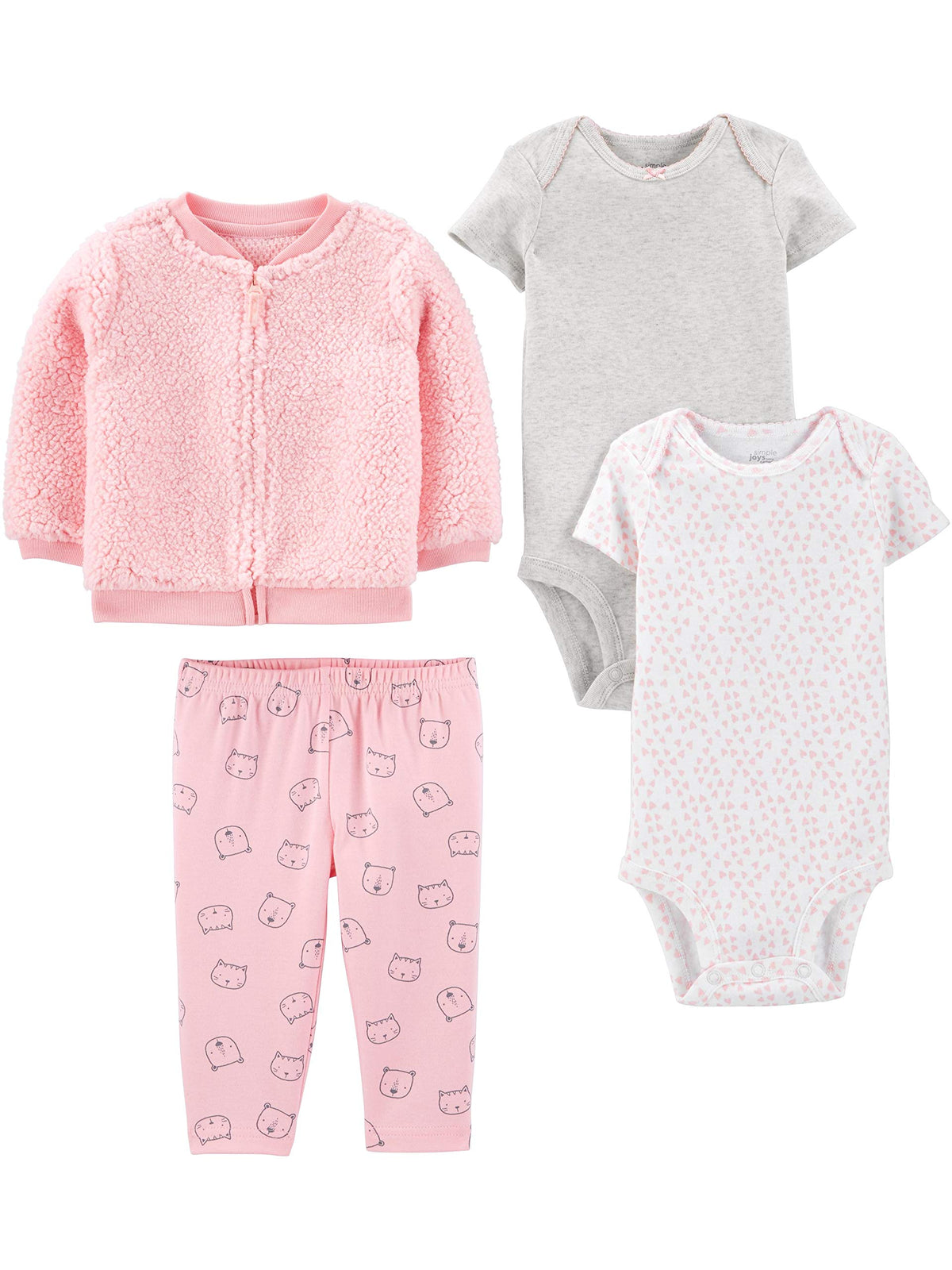Simple Joys by Carter's Baby Girls 4-piece Jacket, Pant, and Bodysuit Set