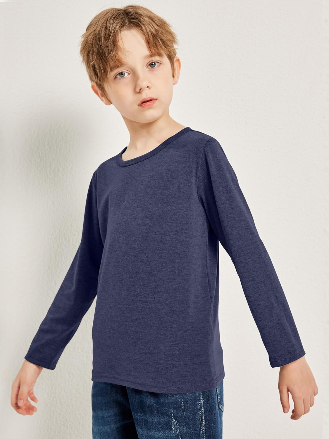 Cooraby 5 Pack Boy and Toddlers Long Sleeve Shirts Kids Top Tees Shirts