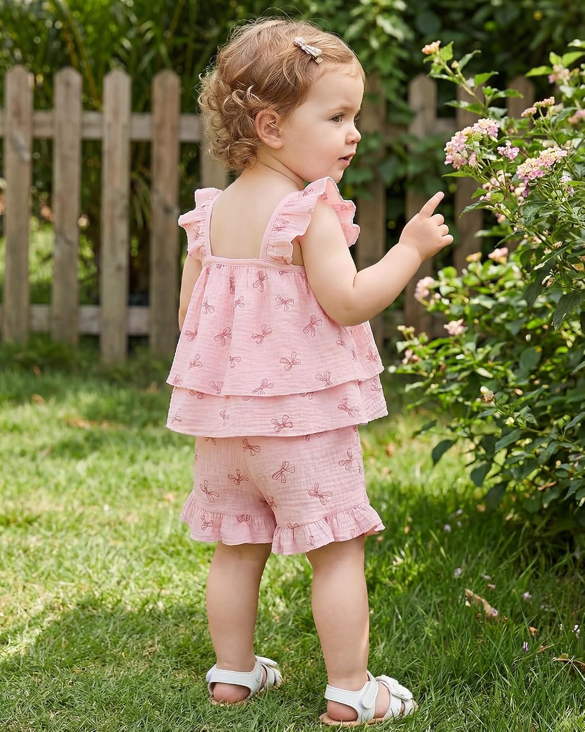 Jecson Toddler Girl Outfits Baby Girl Summer Clothes Sleeveless Ruffle Dress Tops and Shorts Clothing Sets 12M-4Y