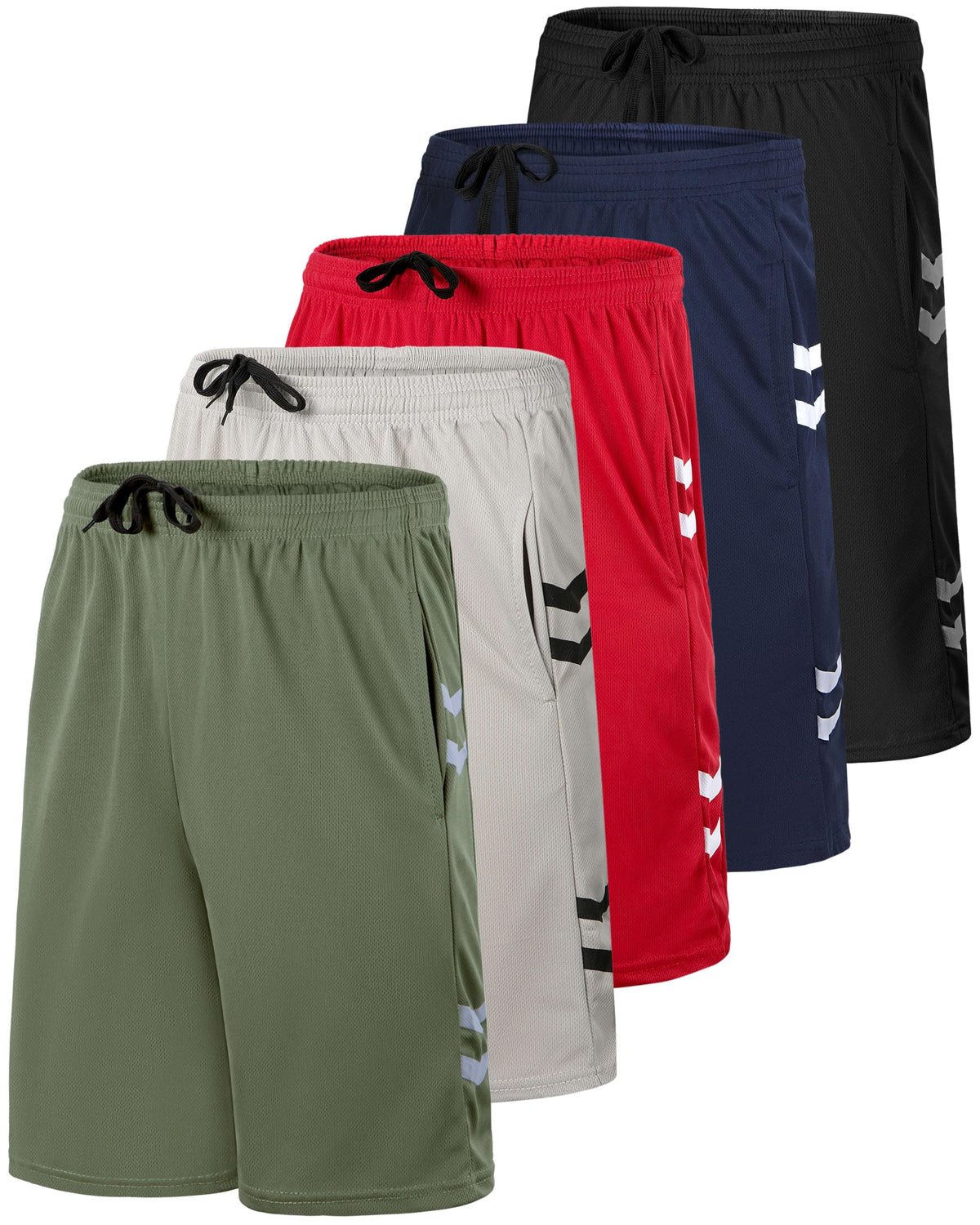5 Pack Boys' Mesh Athletic Shorts Basketball Kids Soccer Sports Pockets