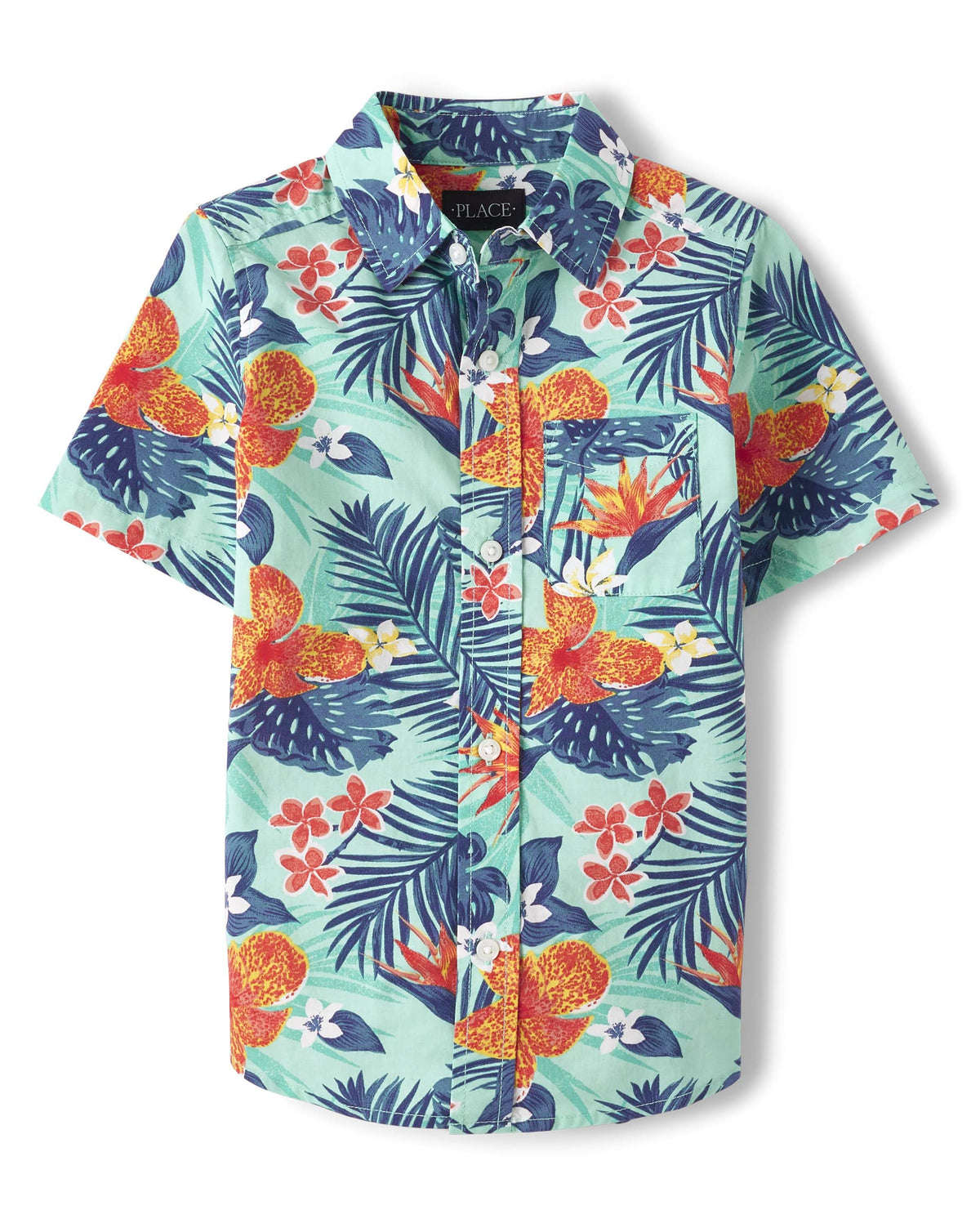 The Children's Place boys Short Sleeve Button Up Shirt