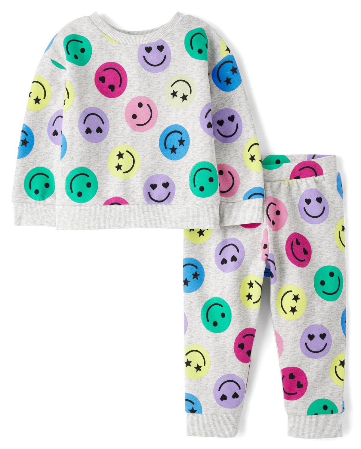 The Children's Place Baby Girls' And Toddler Long Sleeve Active Shirt and Pant, 2 Piece Outfit