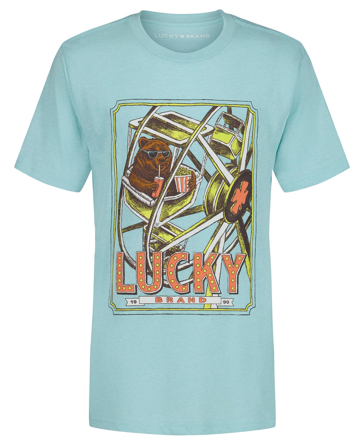 Lucky Brand Boys' Short Sleeve Graphic Crew Neck T-Shirt, Soft, Comfortable, Relaxed Fit