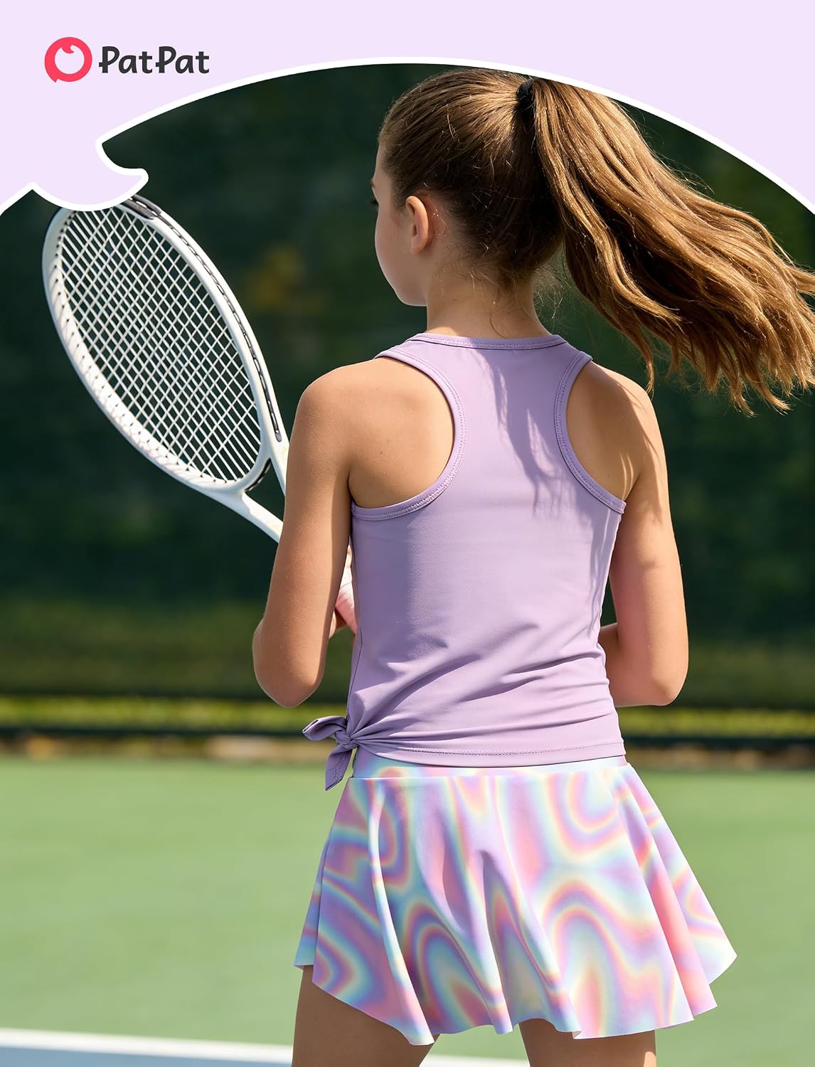 PATPAT Girls Skirt Athletic Sets Summer Outfits with Hair Ties 3-13 Years