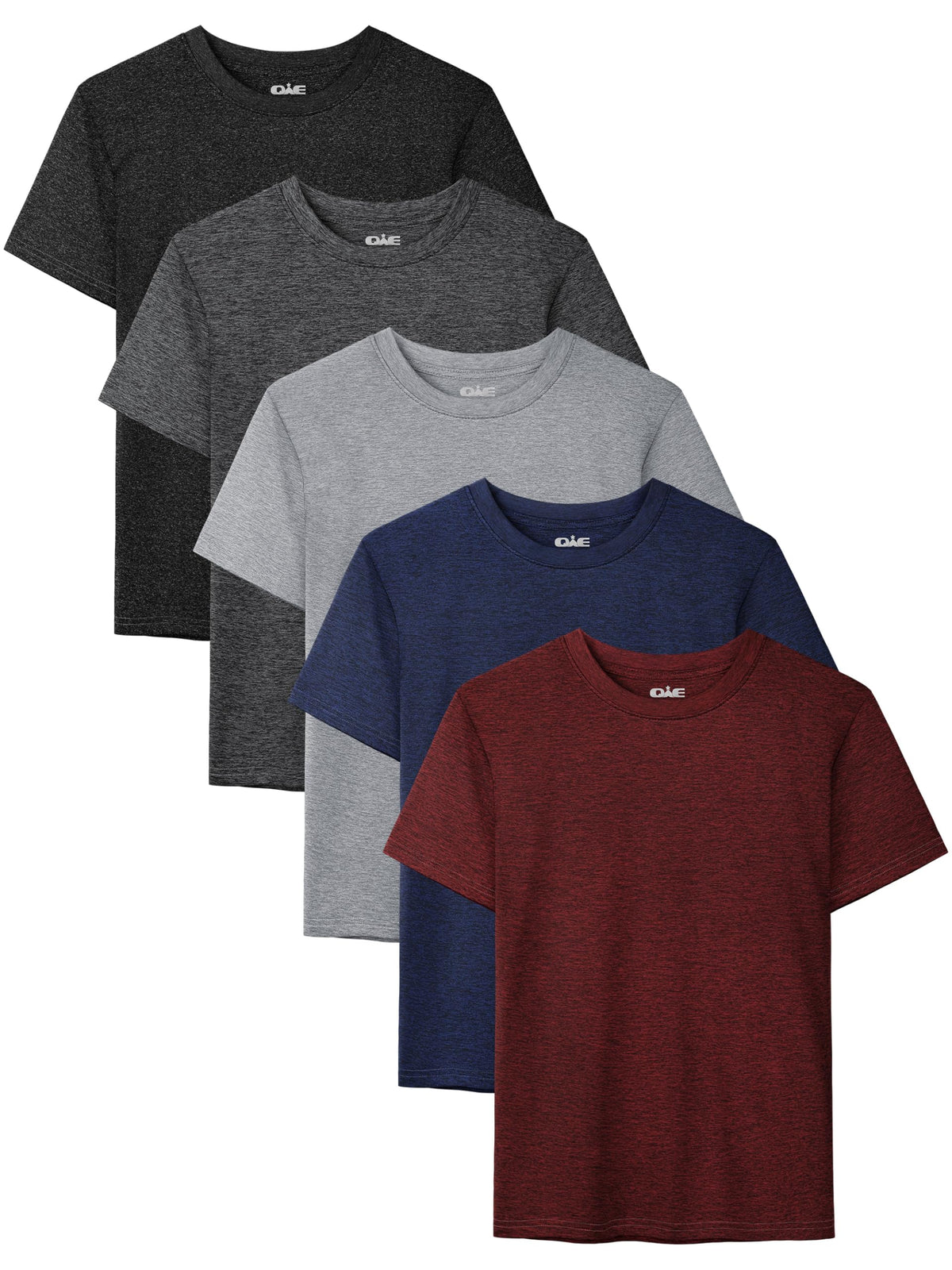 5 Pack Boys Shirts Youth Athletic Dry Fit Shirts Short Sleeve T-Shirt Tops