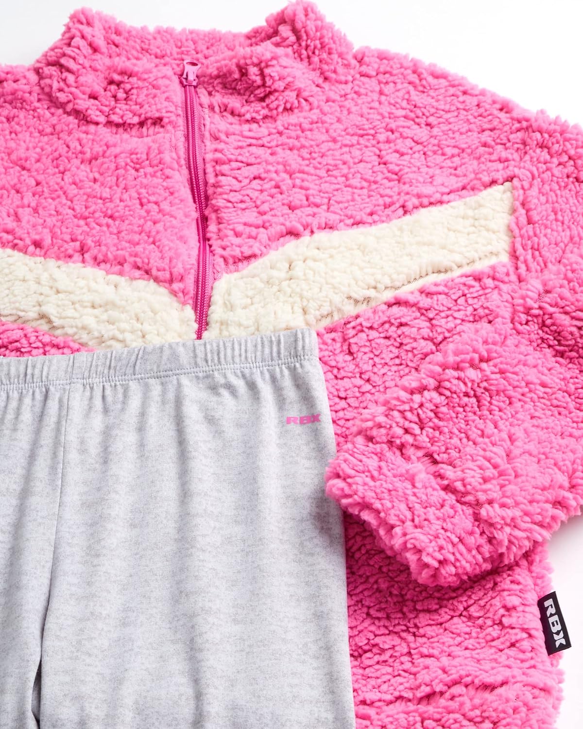 RBX Girls Active Pants Set 2 Piece Sherpa Sweatshirt & Leggings (7-12)