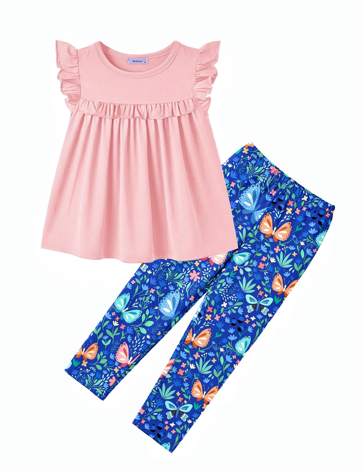 Arshiner Toddler Girls 2 Piece Outfits Peplum Top and Elastic Waist Pants