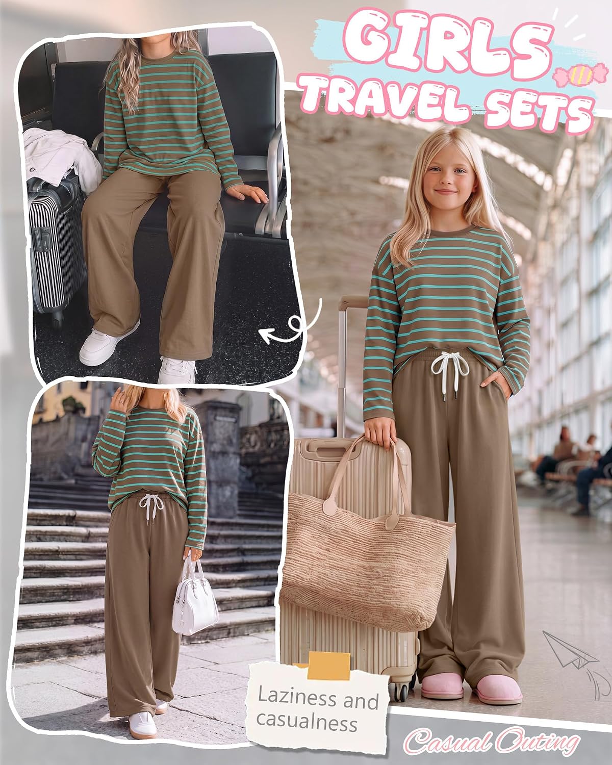 Girls 2 Piece Outfits Oversized Matching Set