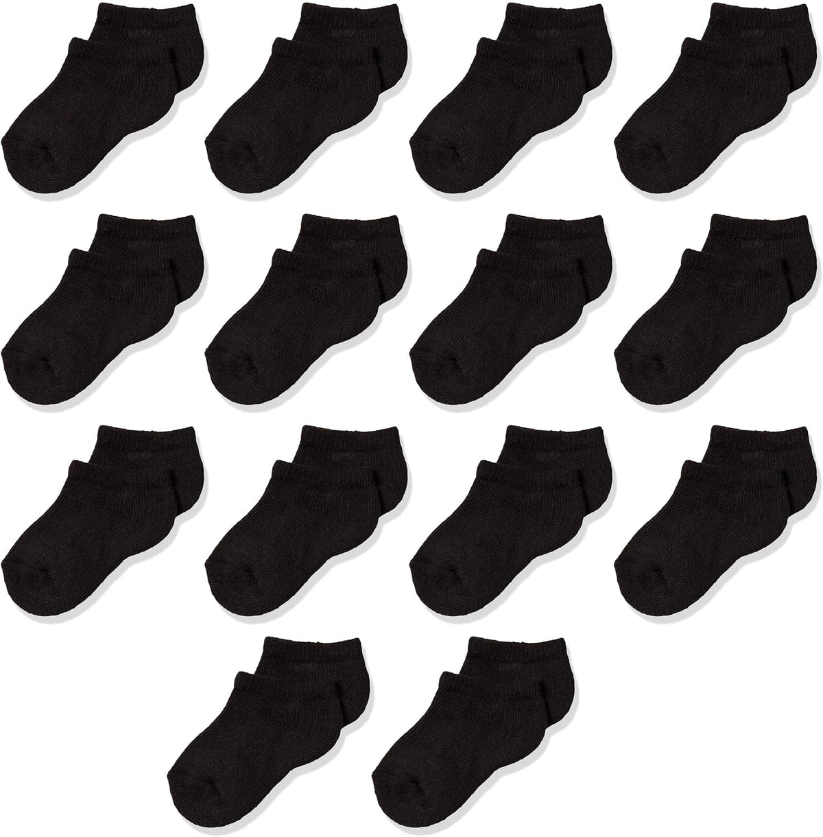 Amazon Essentials Unisex Kids and Toddlers' Cotton Low Cut Ankle Socks, 14 Pairs