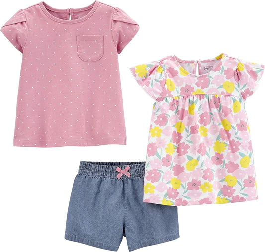 Simple Joys by Carter's Baby Girls' 3-piece Playwear Set