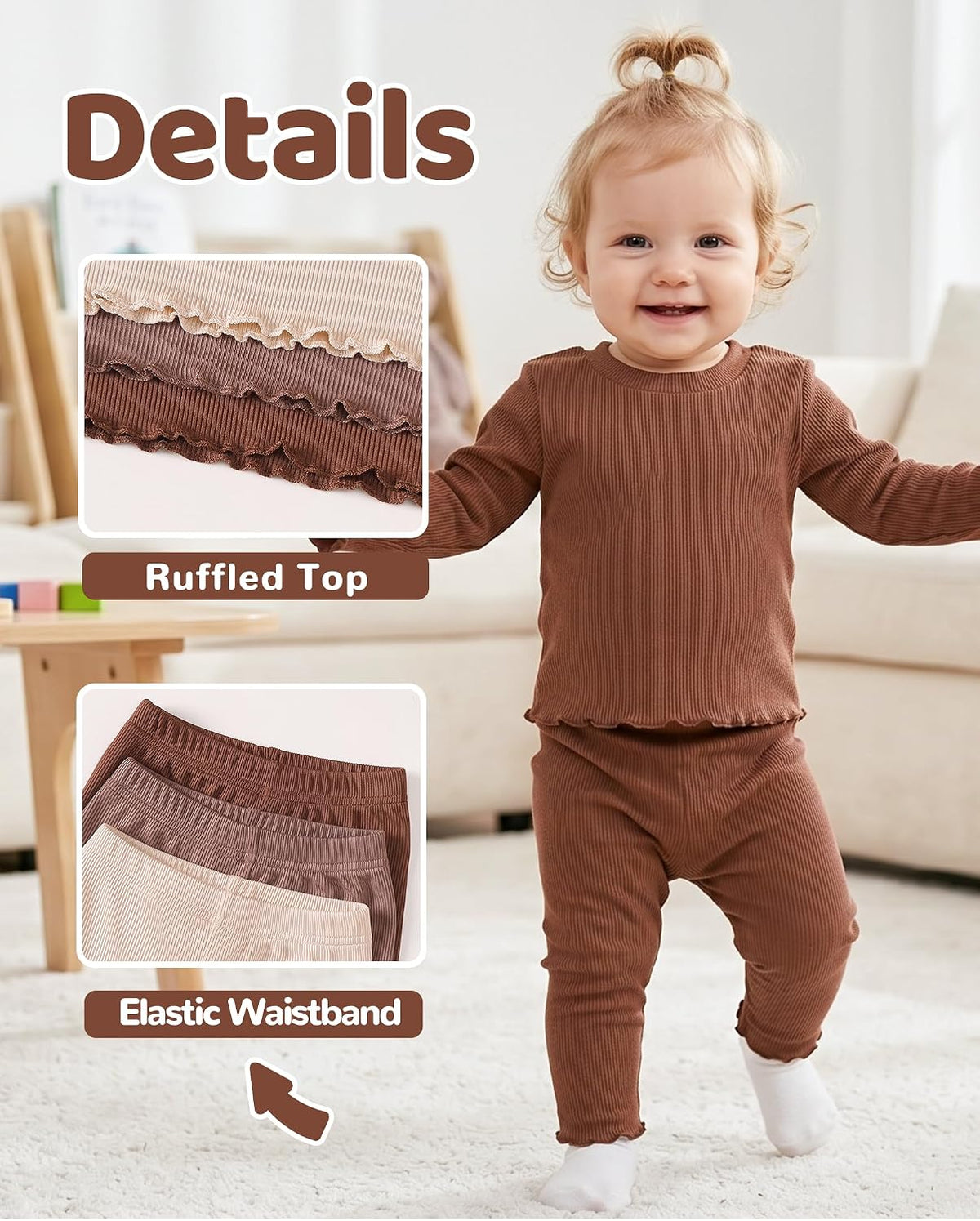 Toddler Baby Girl Clothes Outfits 6-Piece Fall Winter Clothing Set