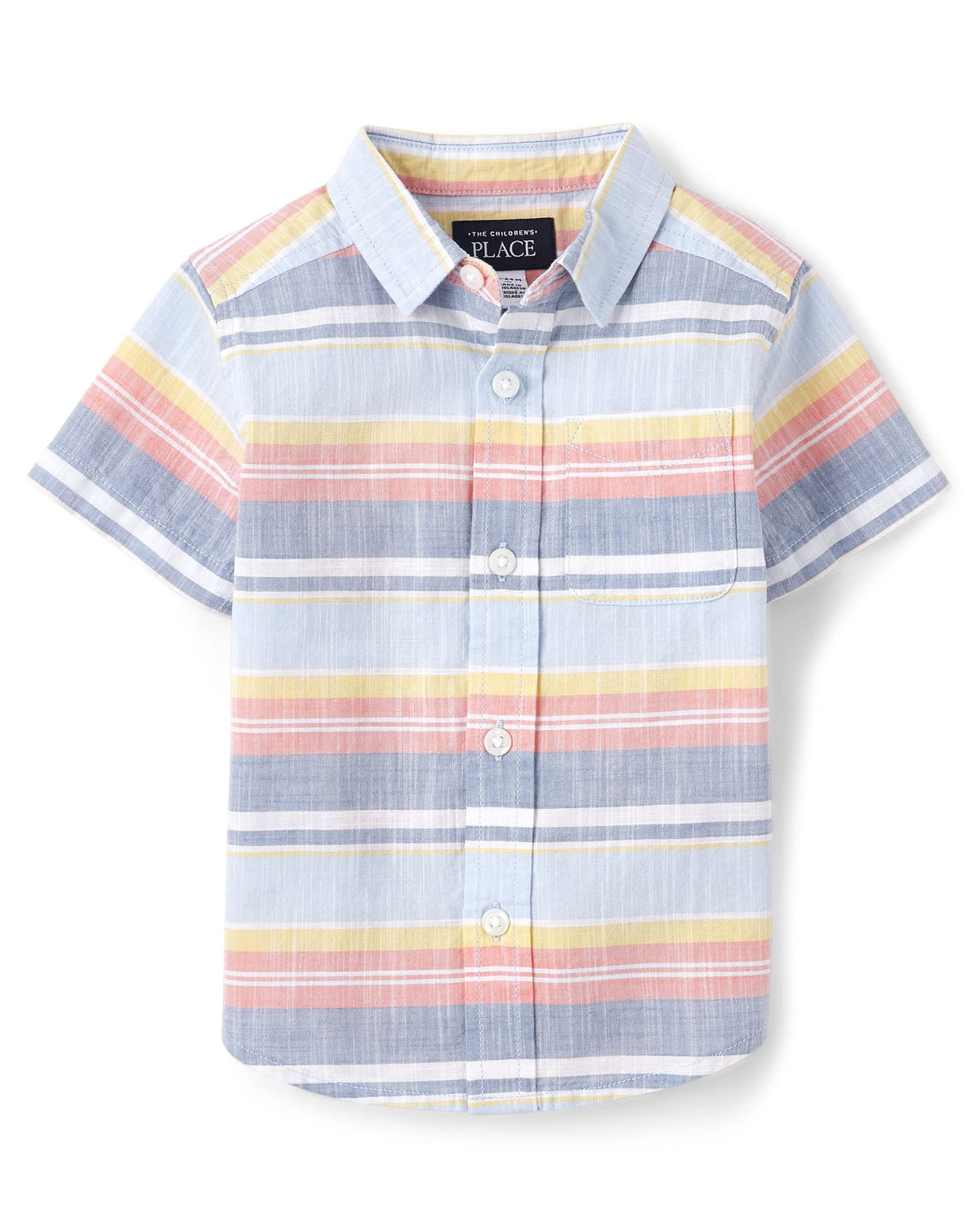 The Children's Place boys Short Sleeve Button Up Shirt