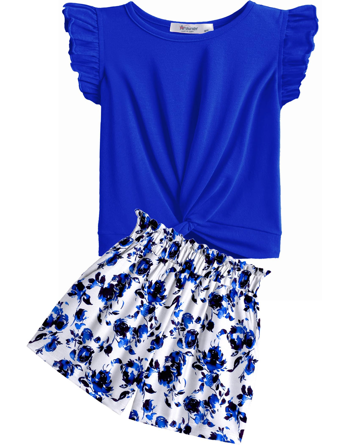Arshiner Girls Summer Outfits 2 Piece Twist Front Top and Shorts Set