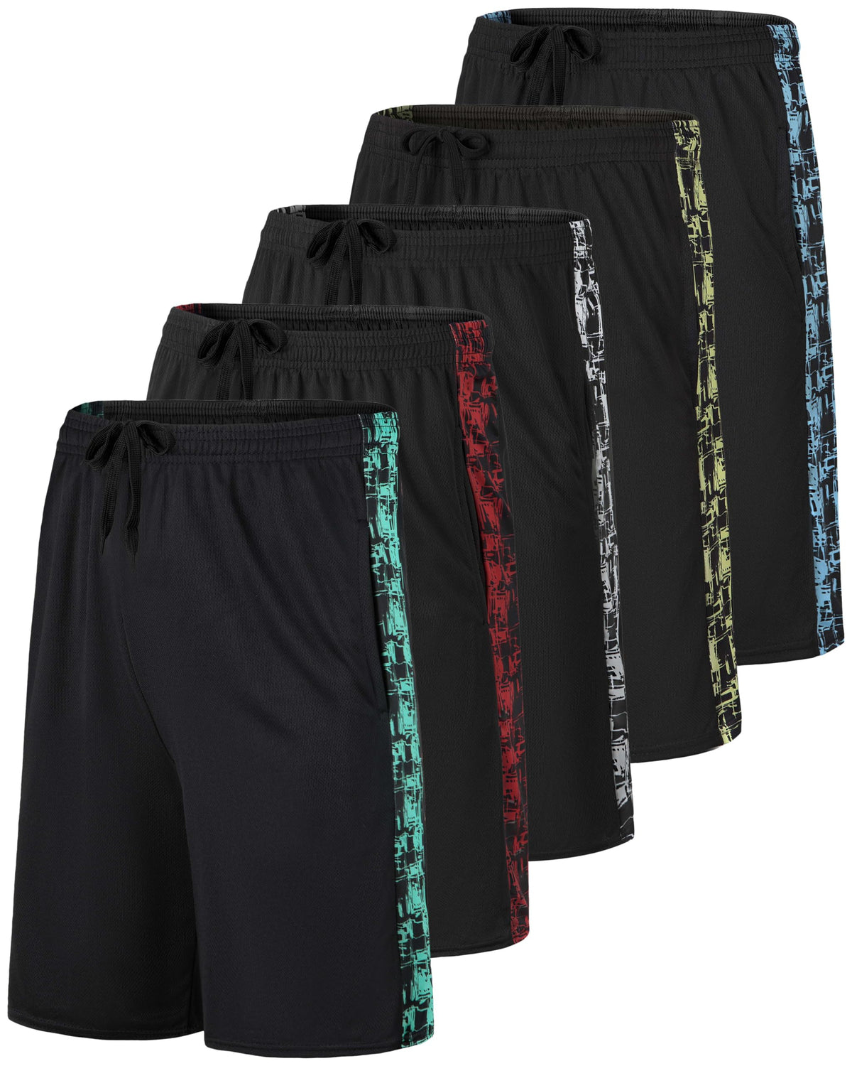 5 Pack Boys' Mesh Athletic Shorts Basketball Kids Soccer Sports Pockets