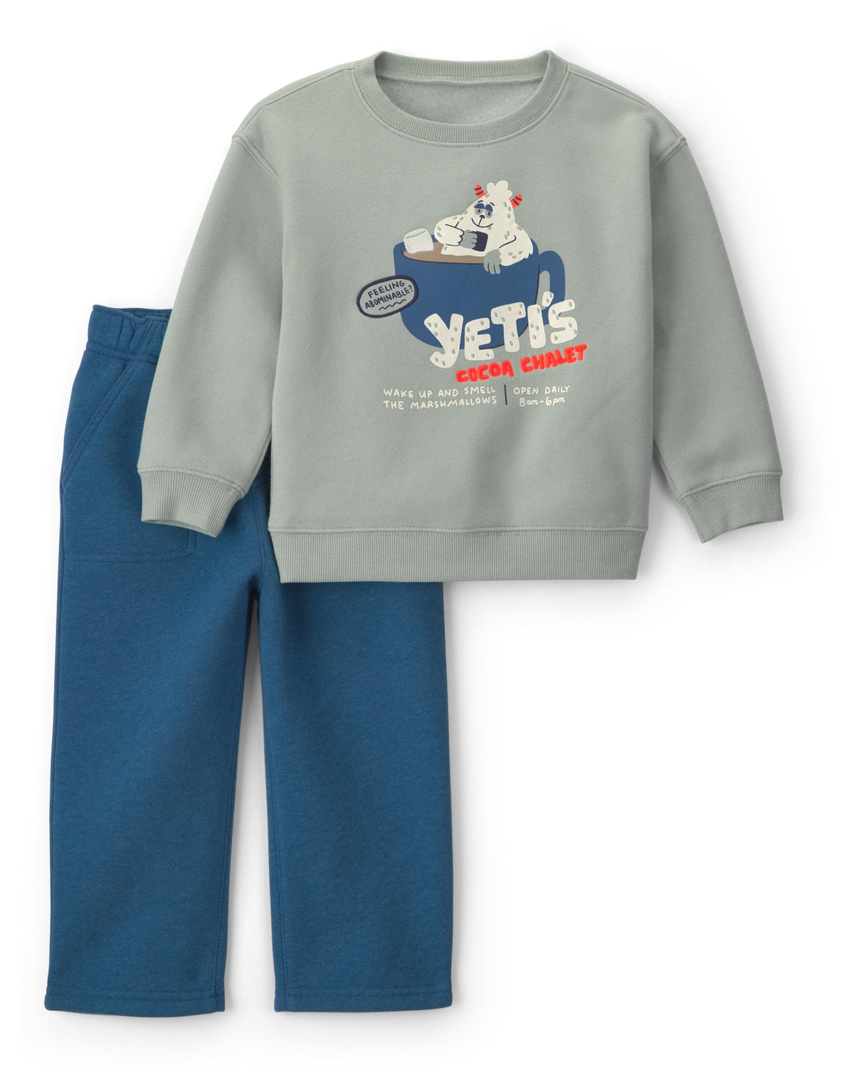 Carter's Baby Boys' 2-piece Pant Set Navy Blue Grey Little Champ Print